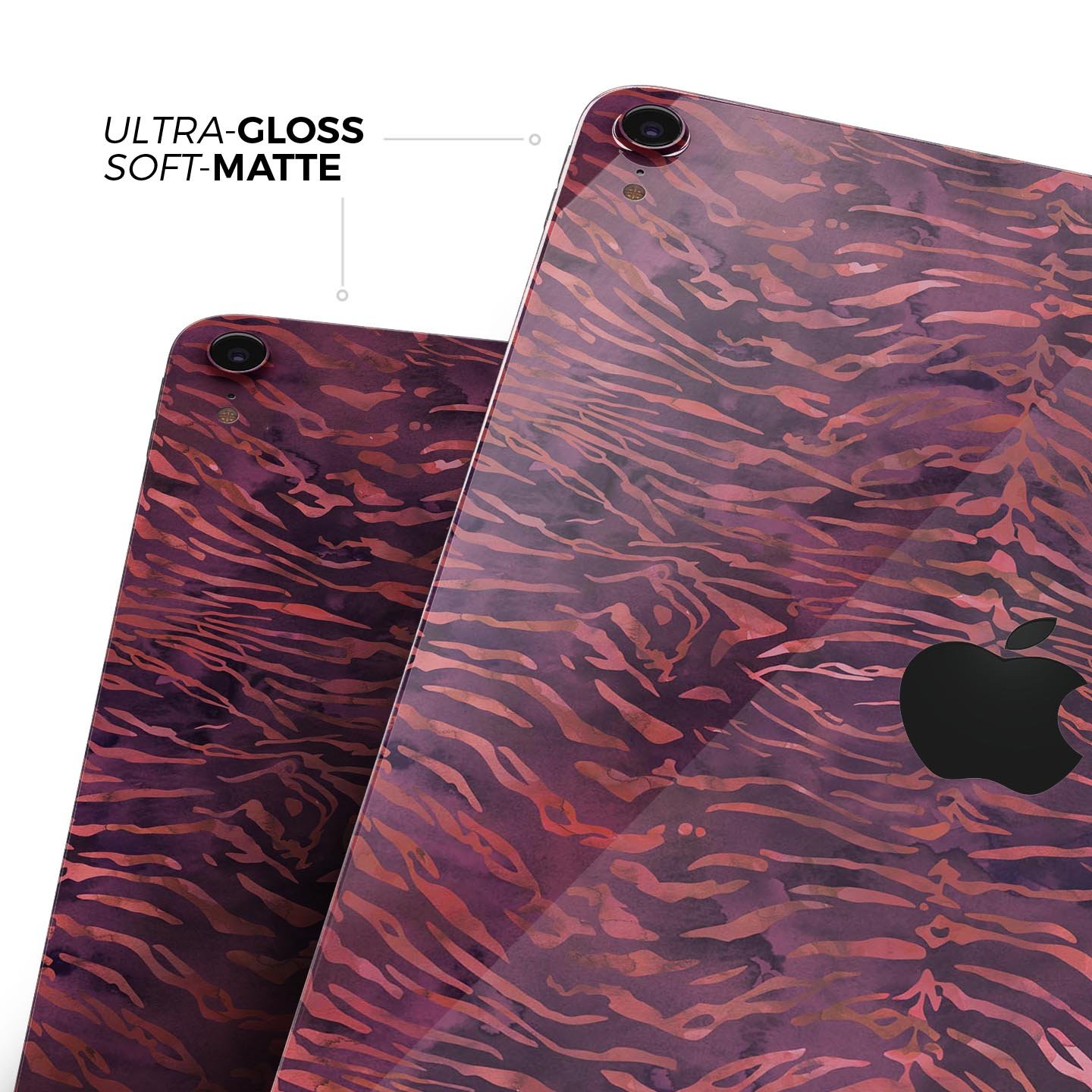 Wine Watercolor Tiger Pattern skin decal for Apple devices, showcasing vibrant colors and intricate design.