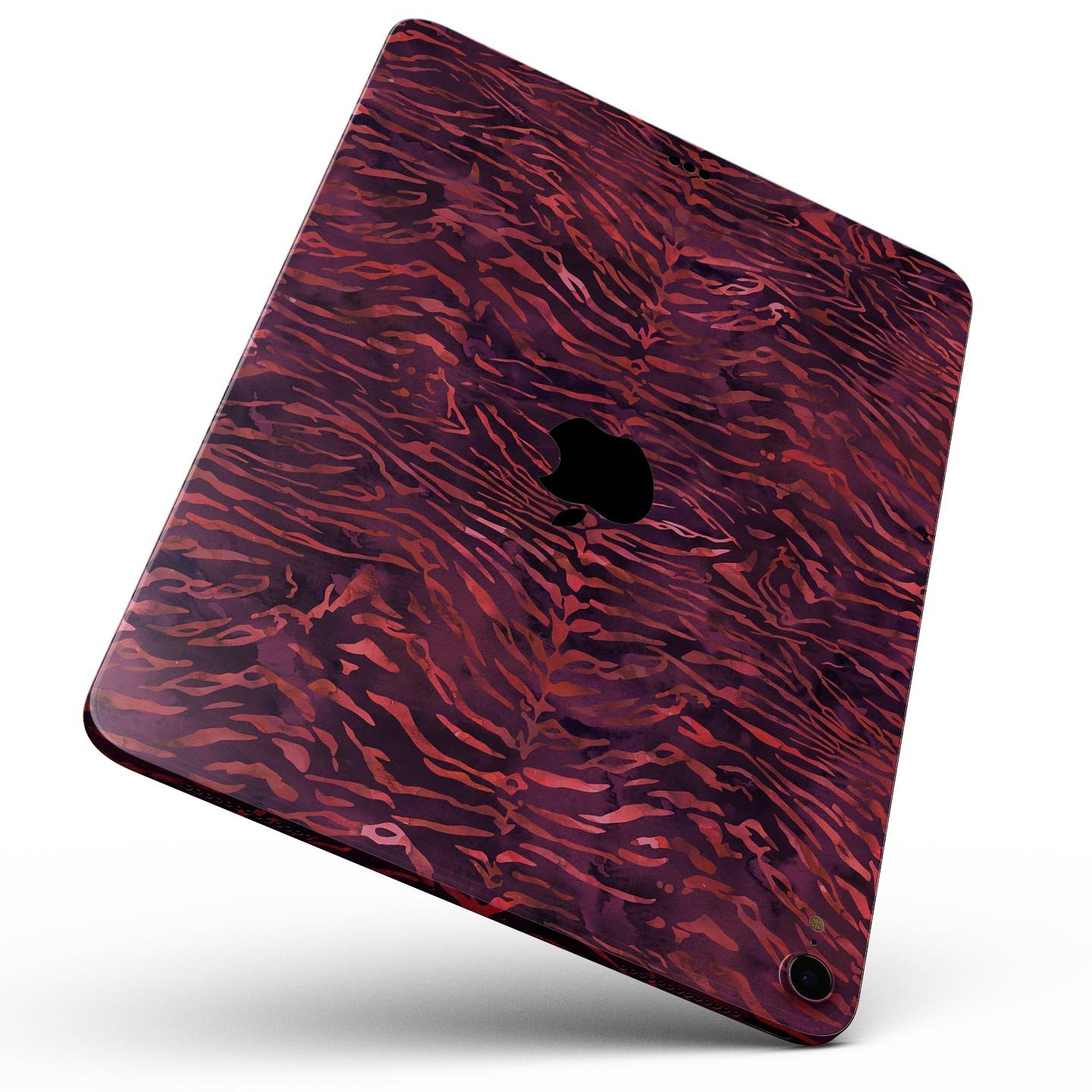 Wine Watercolor Tiger Pattern skin decal for Apple devices, showcasing vibrant colors and intricate design.