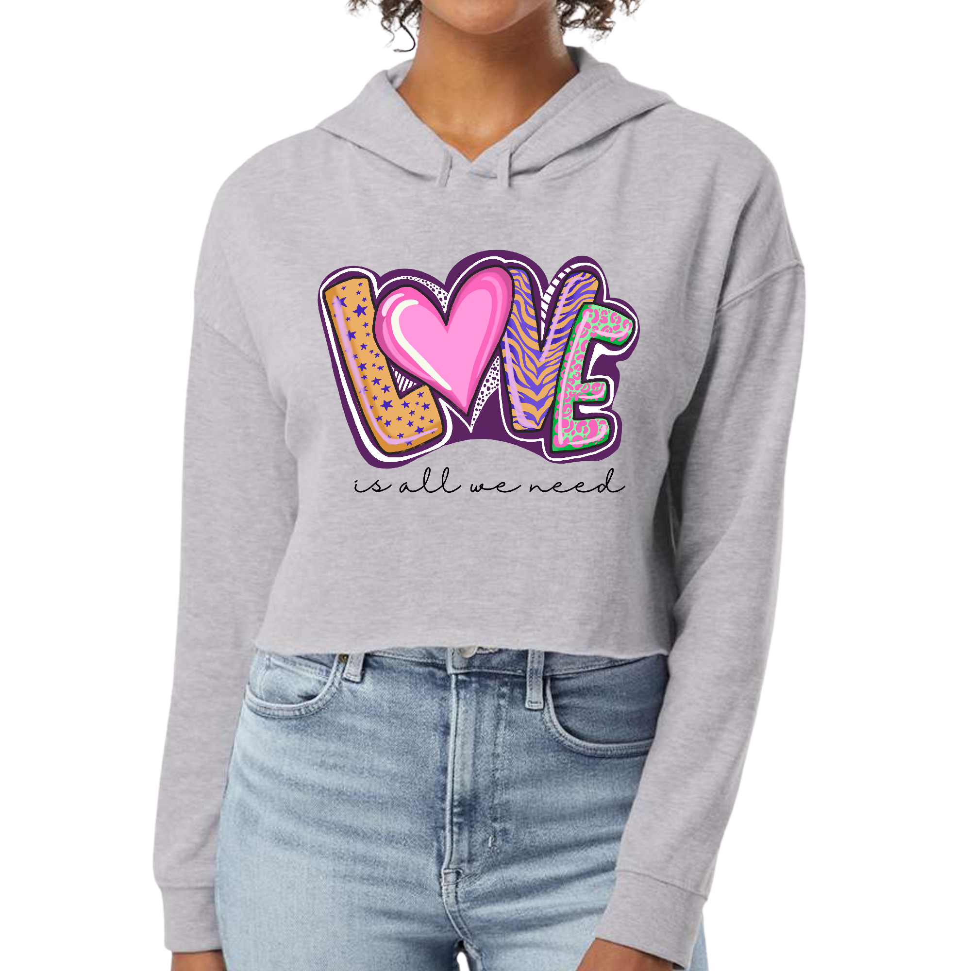 Womens Cropped Hoodie Say it Soul in various colors with a stylish design and soft fabric.