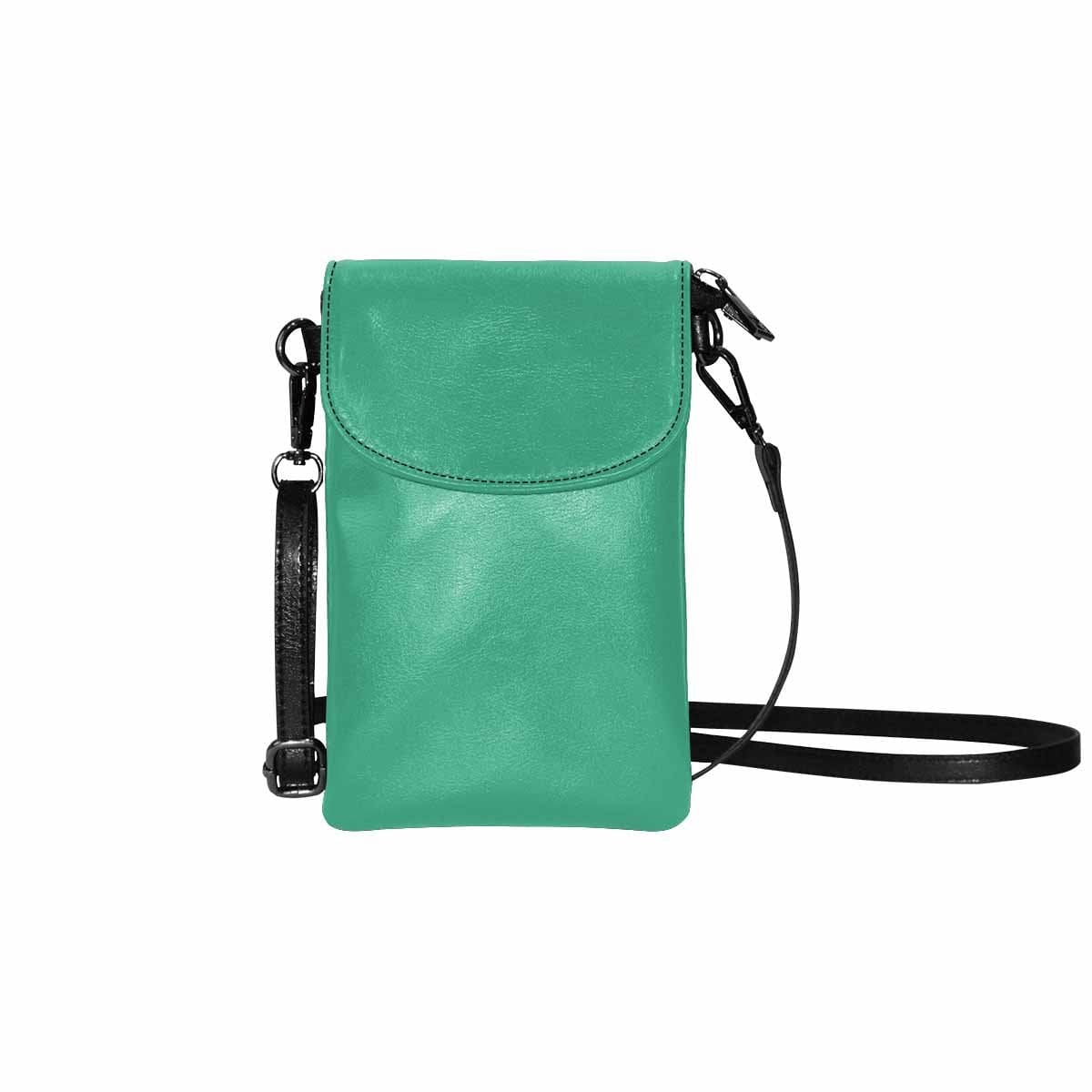 A stylish spearmint green women's crossbody bag made of PU leather, featuring a zippered top closure and adjustable strap.
