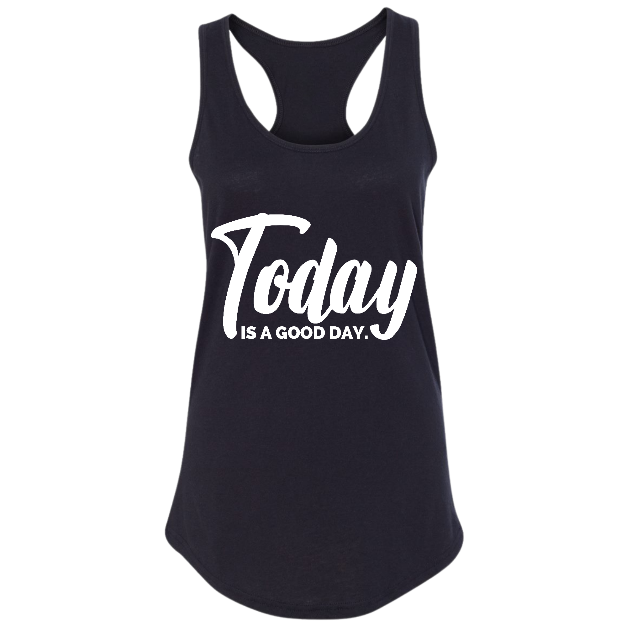 Women's Fitness Tank Top with 'Today is a Good Day' graphic, made from soft preshrunk cotton, perfect for workouts and casual wear.