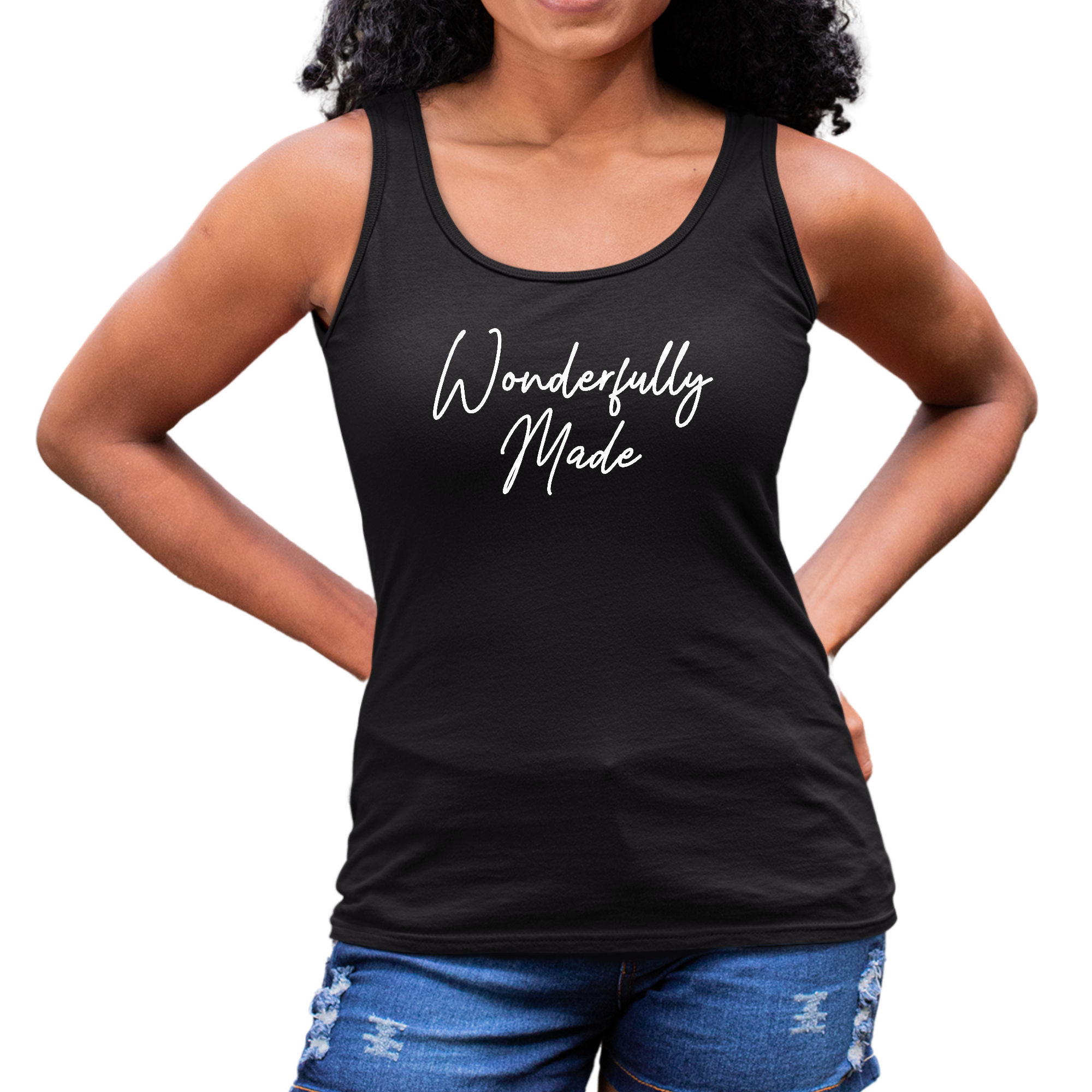 A stylish Women's Fitness Tank Top in soft cotton, featuring a graphic design, perfect for workouts and casual wear.