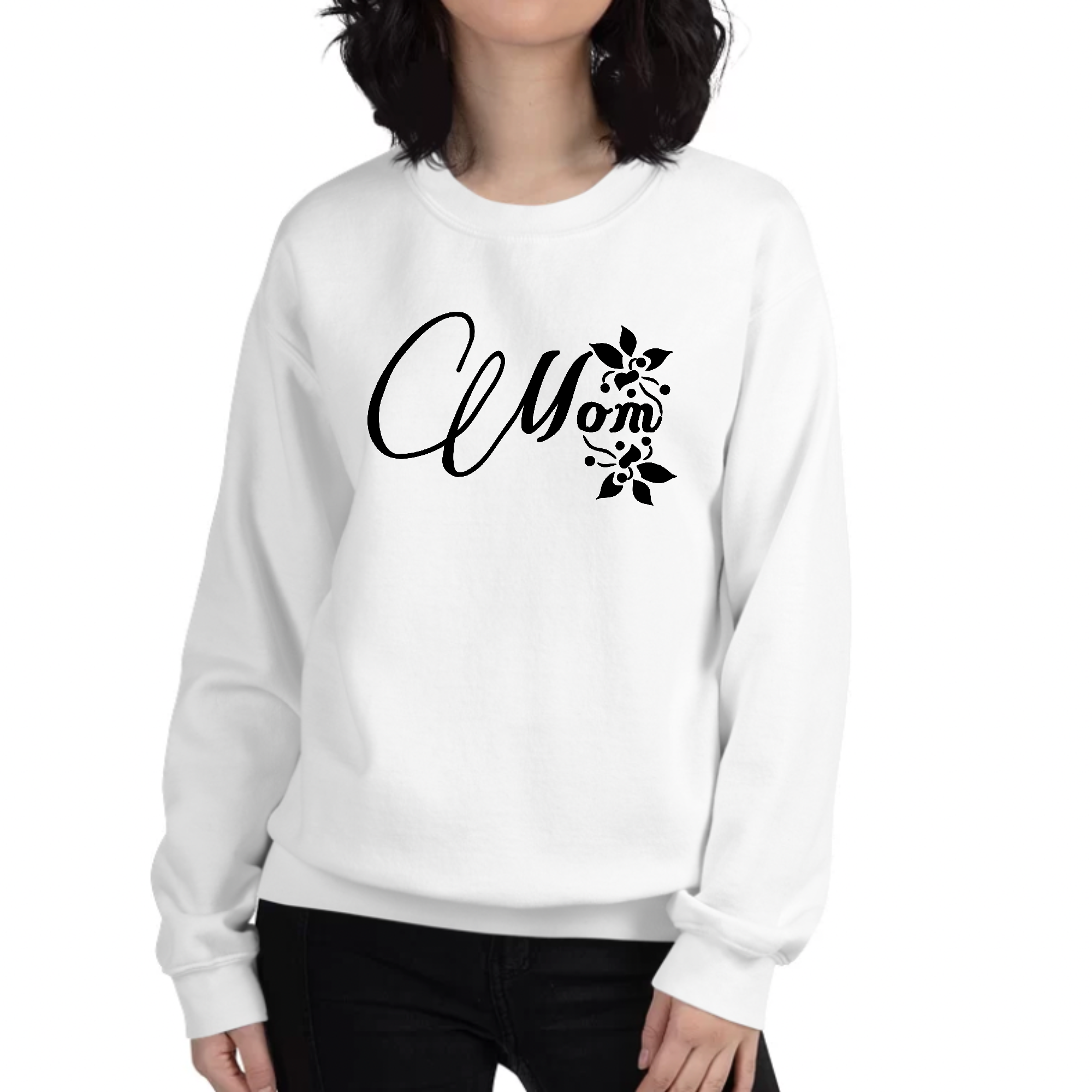 Women's Graphic Sweatshirt featuring a heartfelt mom appreciation design, made from soft and durable fabric.