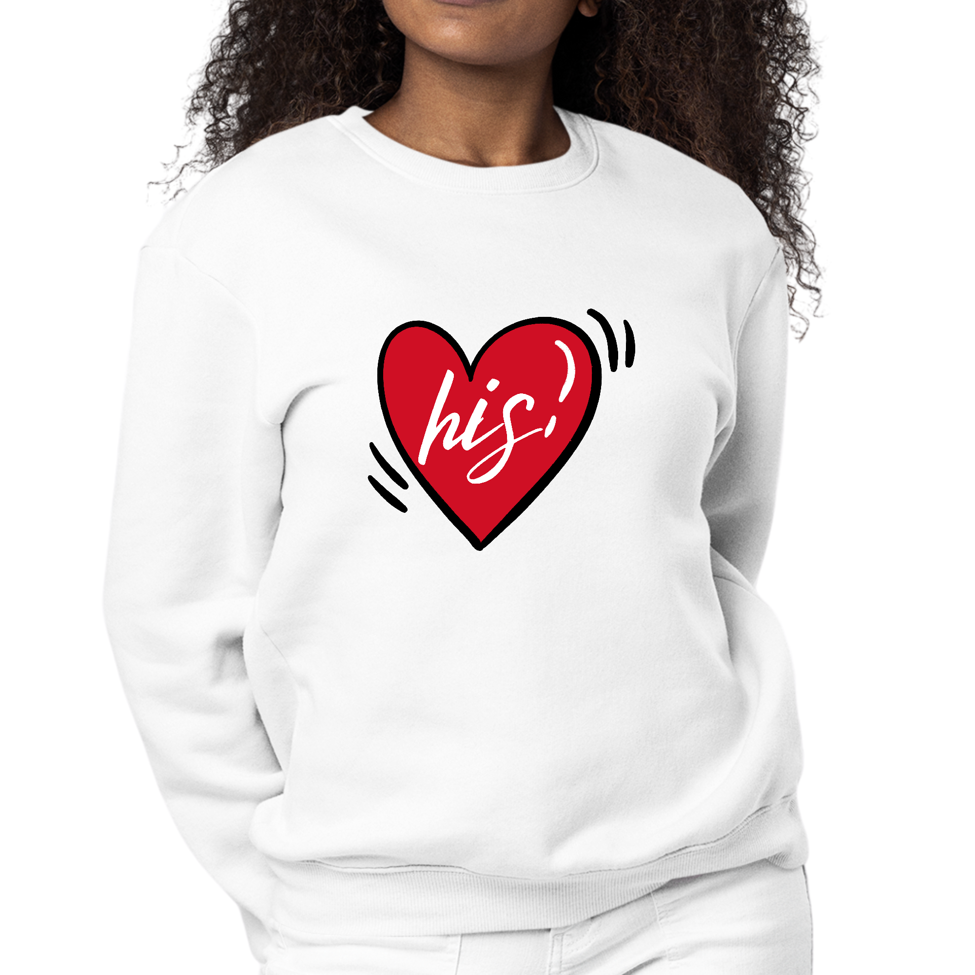 Womens Graphic Sweatshirt featuring 'Say it Soul His Heart' design, cozy fleece material, and classic crewneck style.