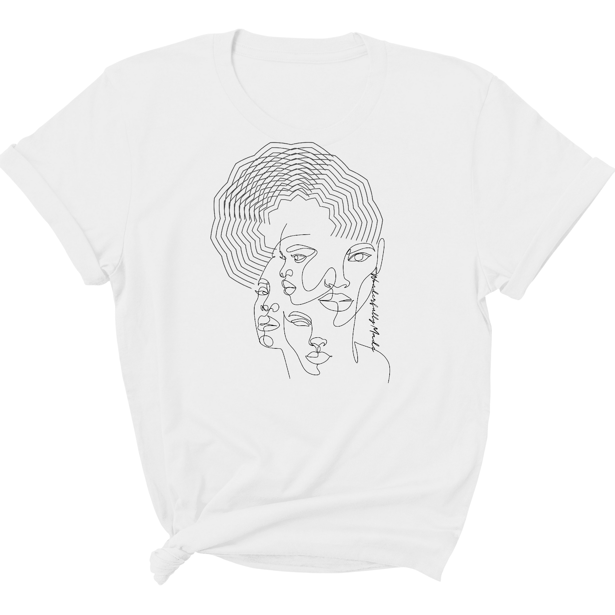 Black Women's Graphic T-shirt featuring 'Every Woman is Wonderfully Made' illustration, made from soft preshrunk cotton.