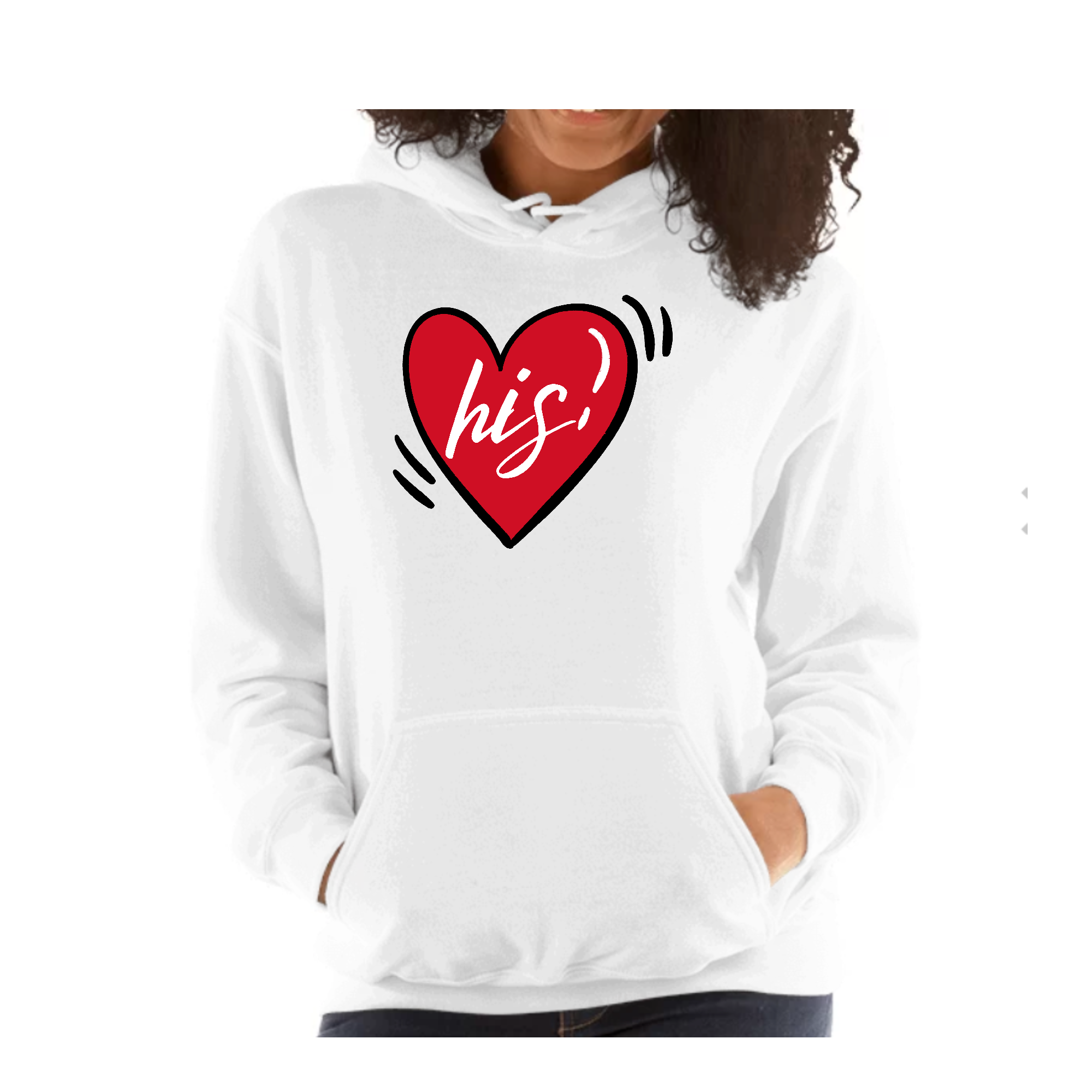 Couples graphic hoodie featuring 'Say it Soul His Heart' design, showcasing a soft fabric and drawstring neckline.