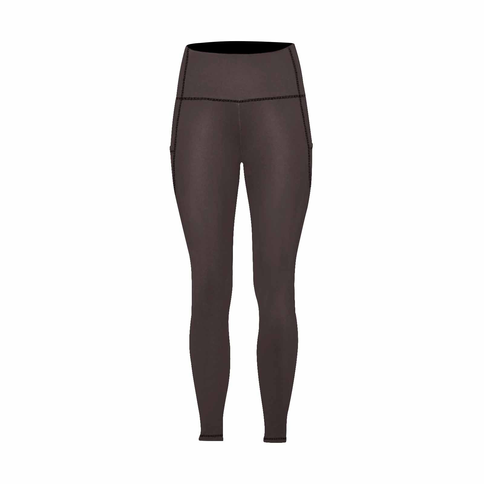 Women's Carafe Brown Leggings with side pockets, showcasing a stylish and functional design for fitness and casual wear.