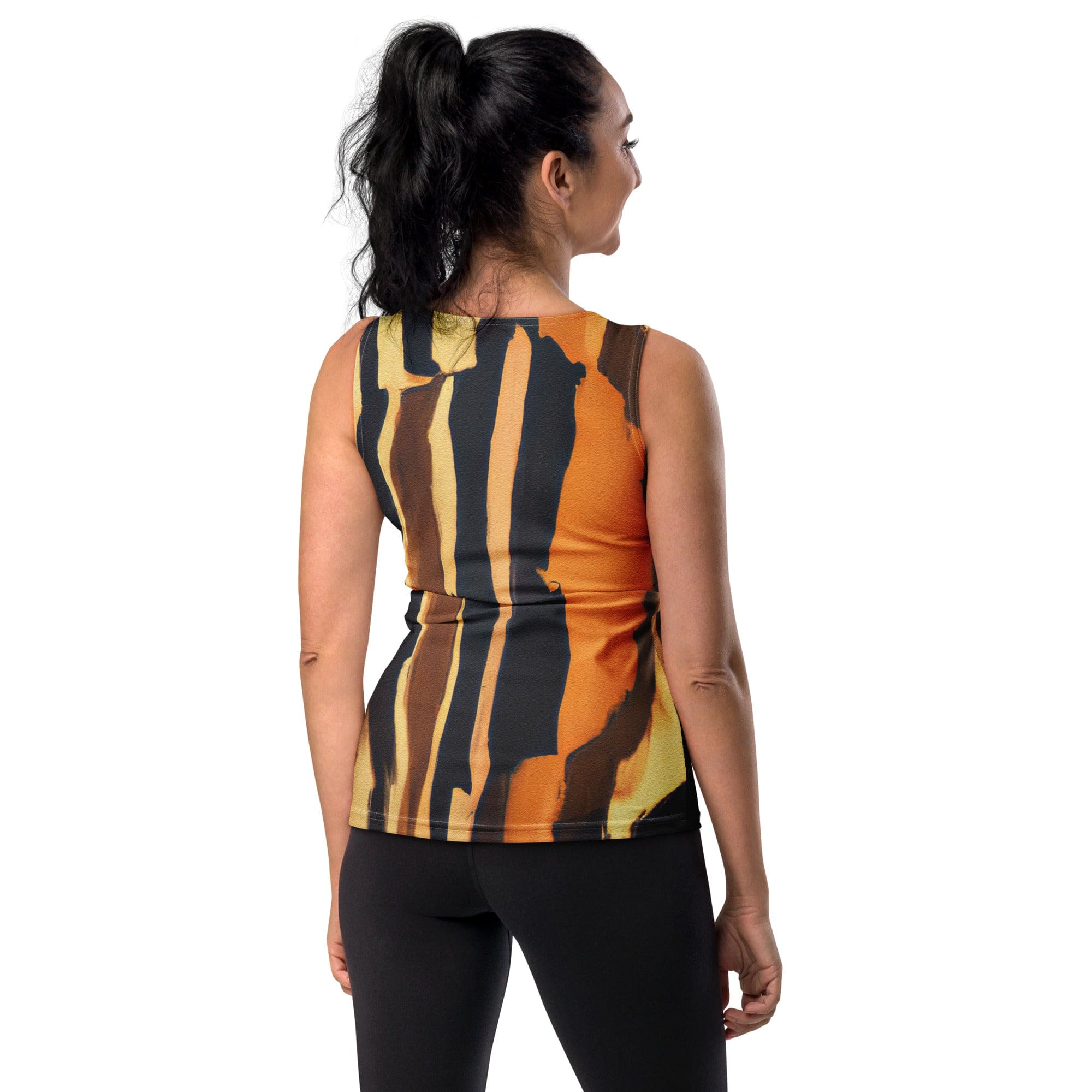 Womens Stretch Fit Tank Top featuring Zorse Lines Print, showcasing its stylish design and comfortable fit.