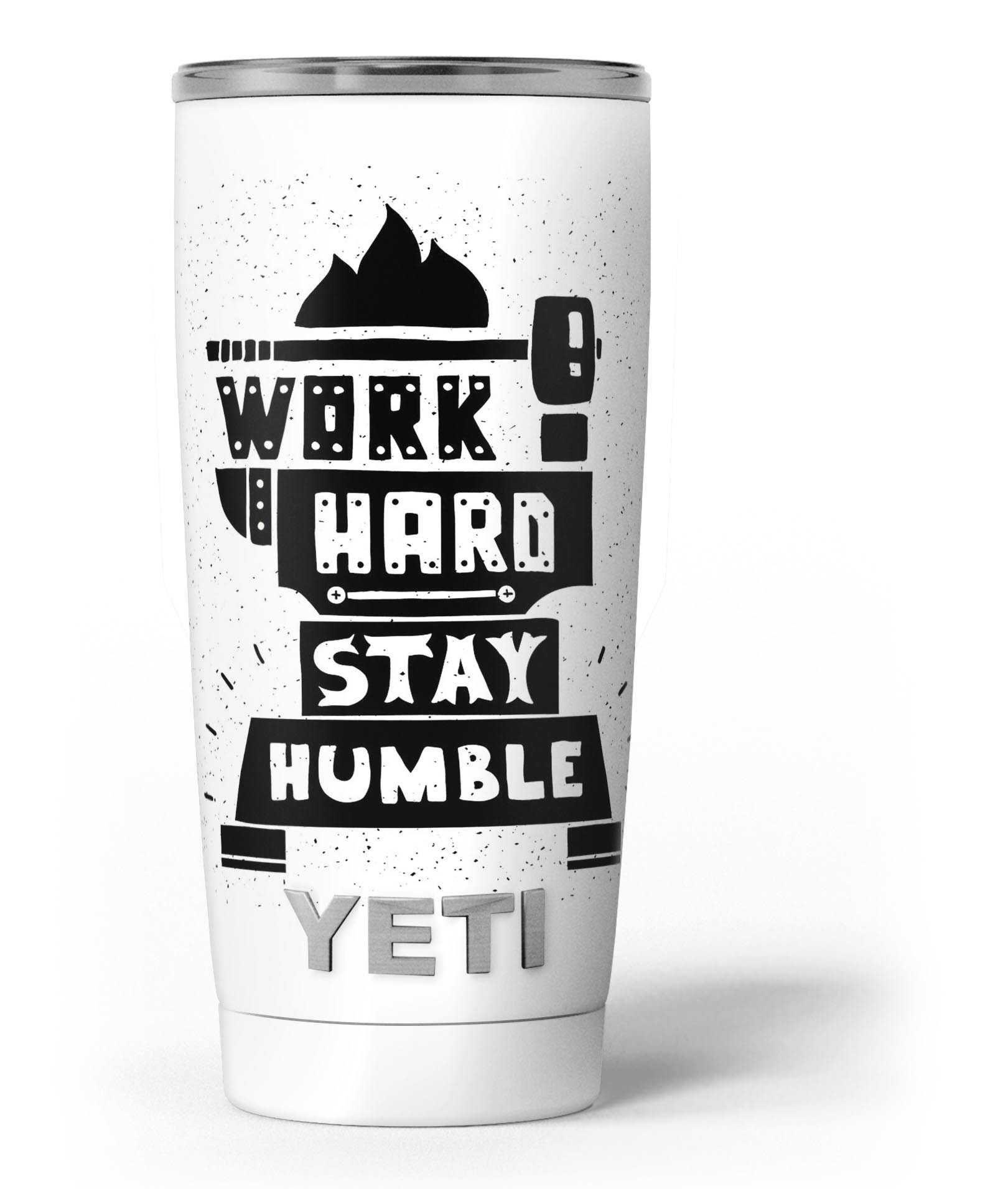Work Hard Stay Humble skin decal vinyl wrap kit for Yeti Cooler, showcasing a stylish design and premium quality material.