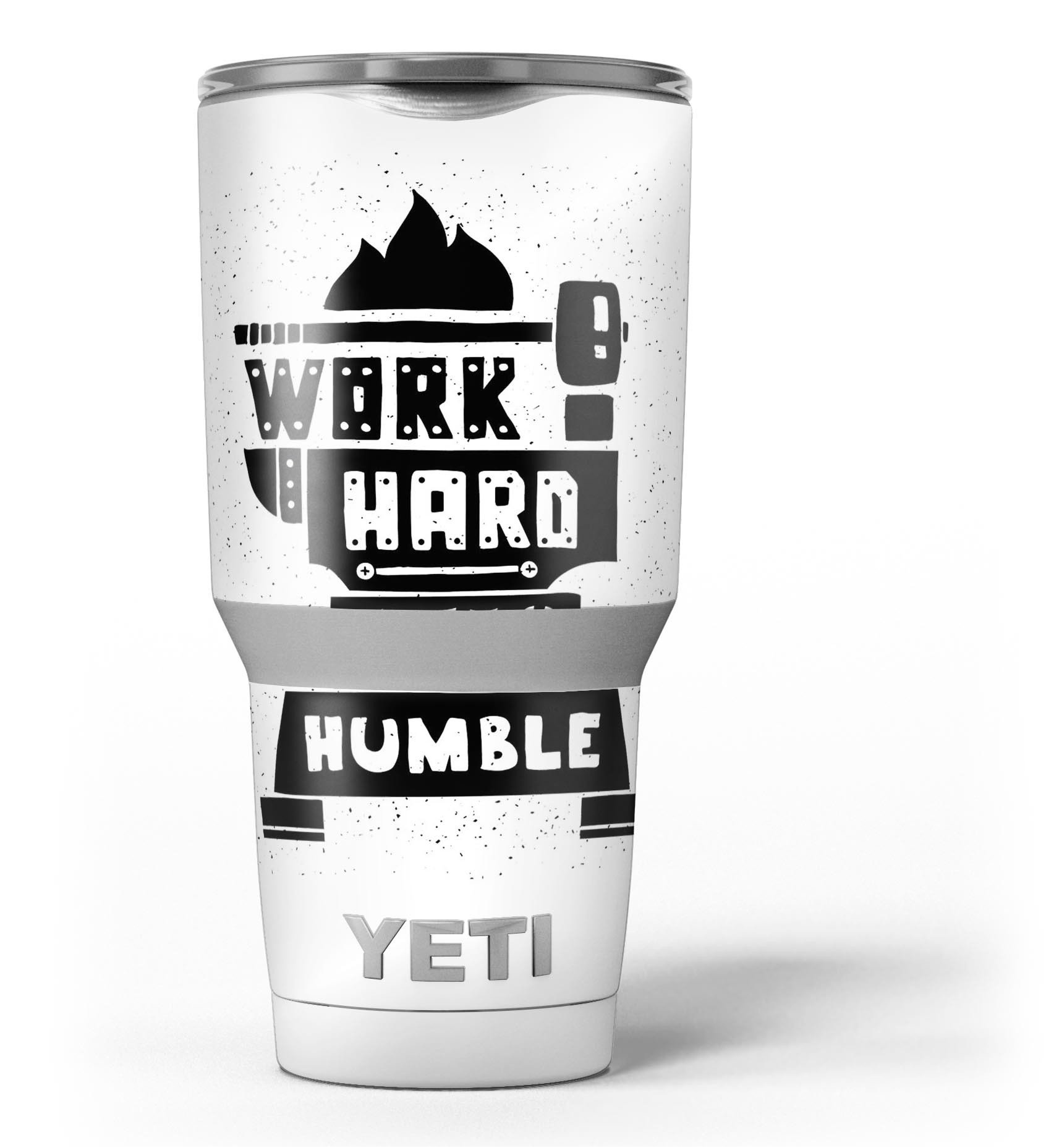 Work Hard Stay Humble skin decal vinyl wrap kit for Yeti Cooler, showcasing a stylish design and premium quality material.