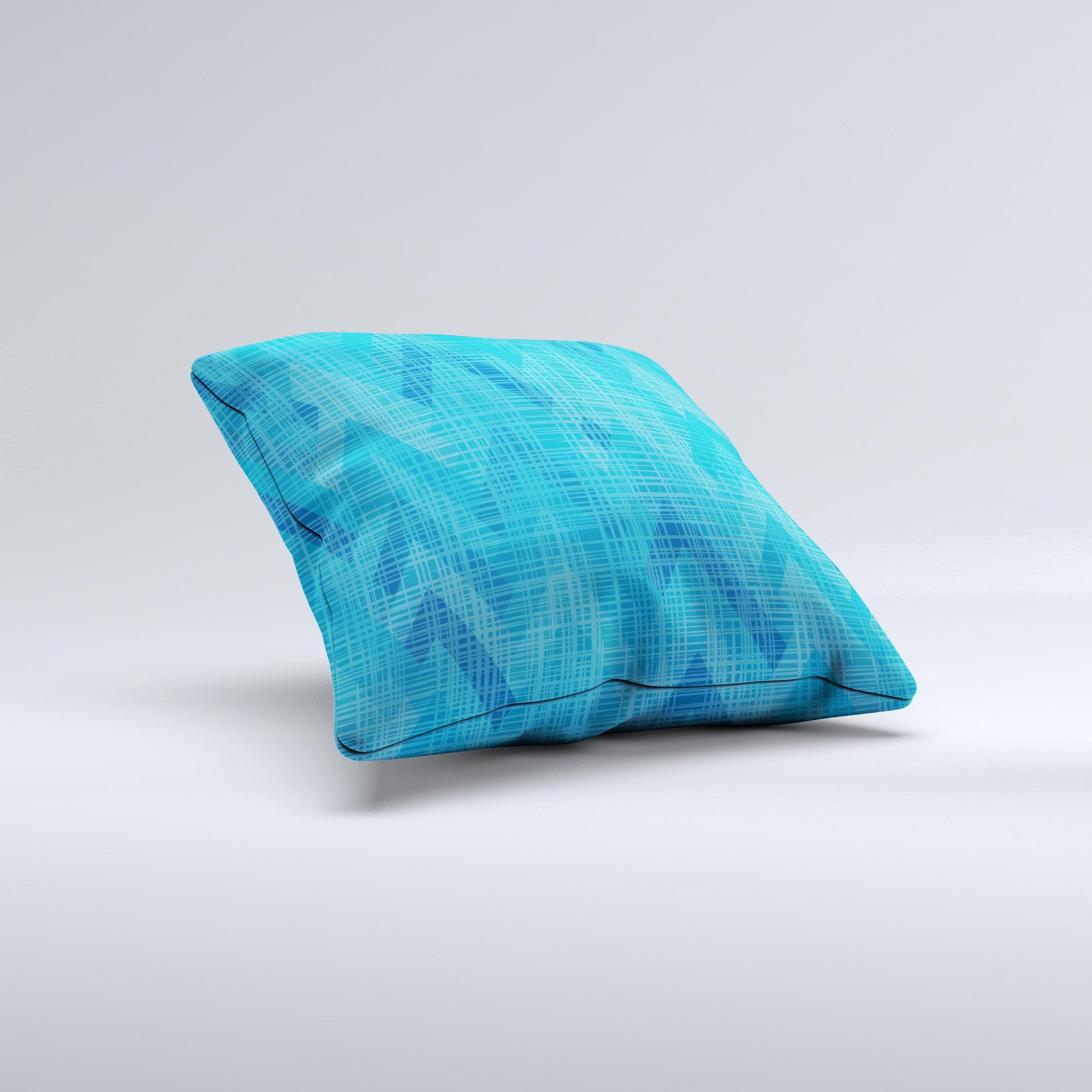 Woven Blue Sharp Chevron Pattern V3 ink-Fuzed Decorative Throw Pillow showcasing a vibrant blue chevron design on a soft fabric.