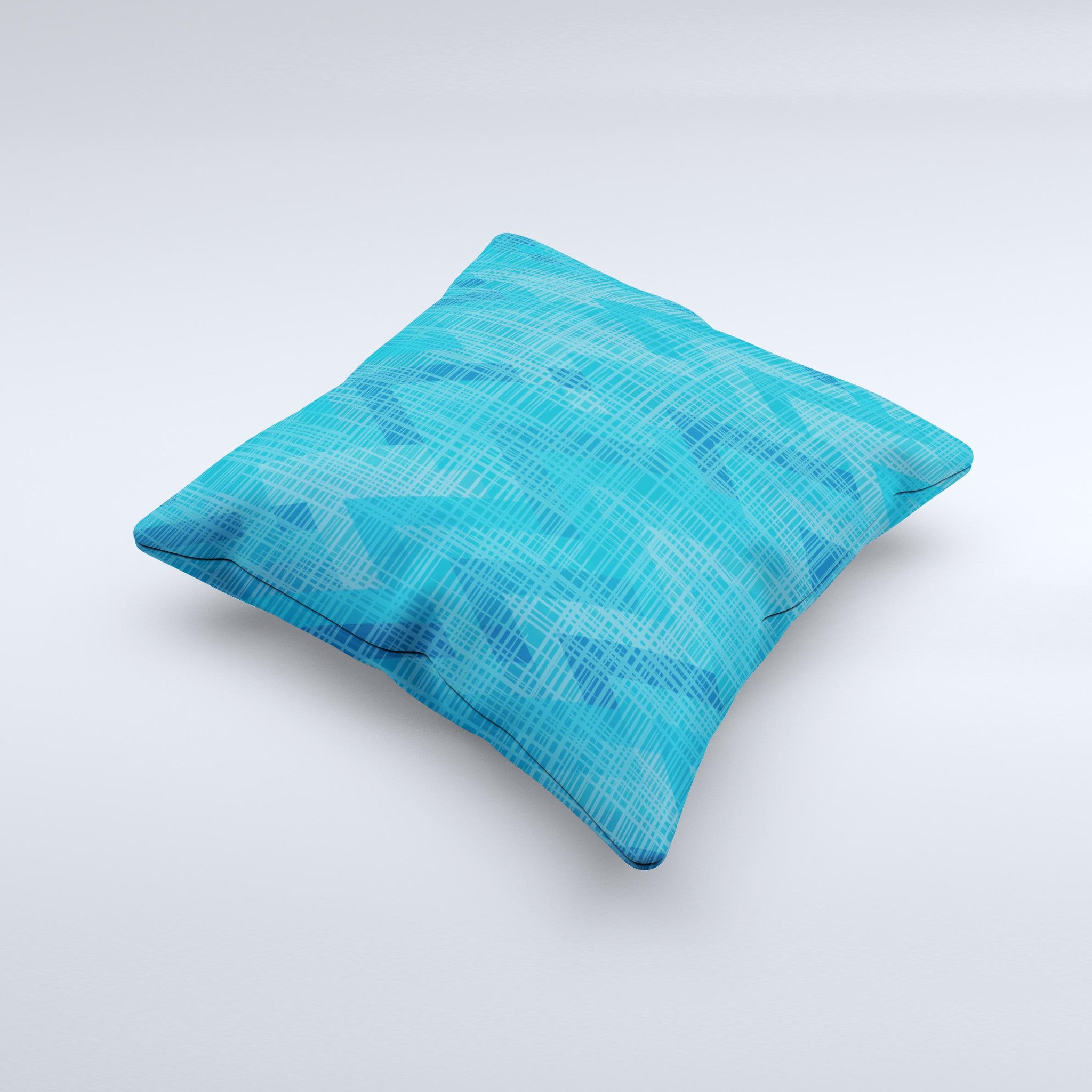 Woven Blue Sharp Chevron Pattern V3 ink-Fuzed Decorative Throw Pillow showcasing a vibrant blue chevron design on a soft fabric.