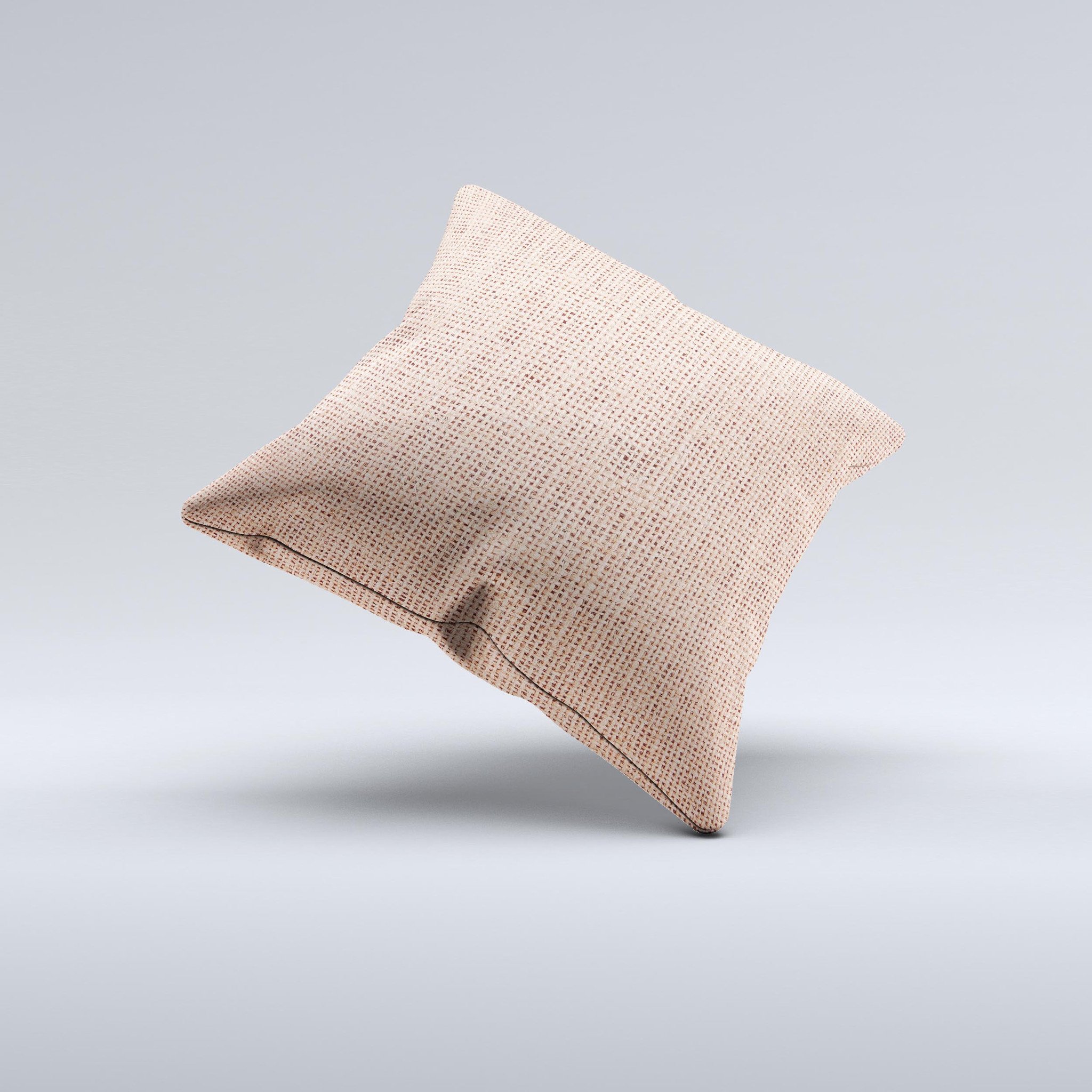 Handcrafted Woven Burlap ink-Fuzed Decorative Throw Pillow with unique design and high thread count covering.