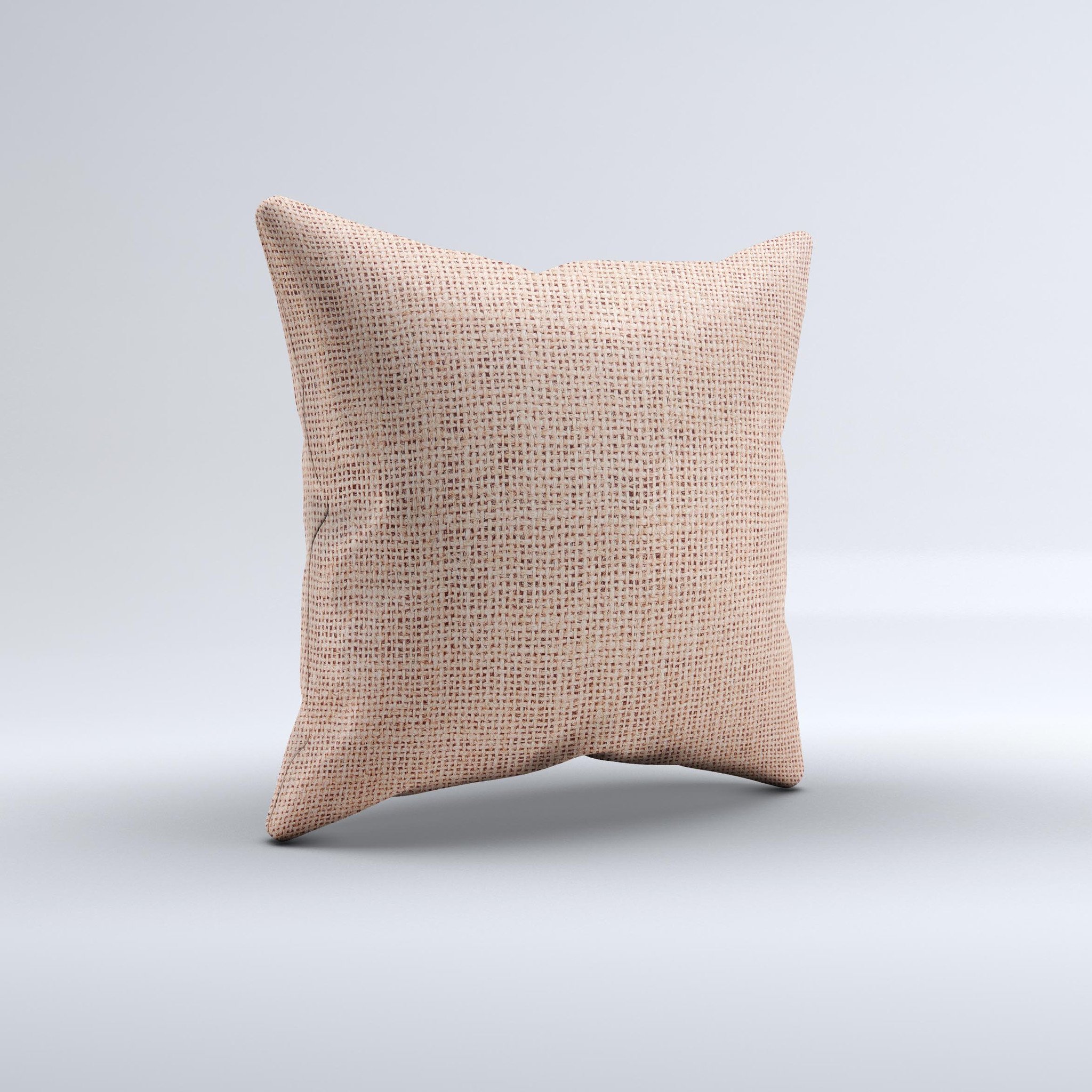 Handcrafted Woven Burlap ink-Fuzed Decorative Throw Pillow with unique design and high thread count covering.