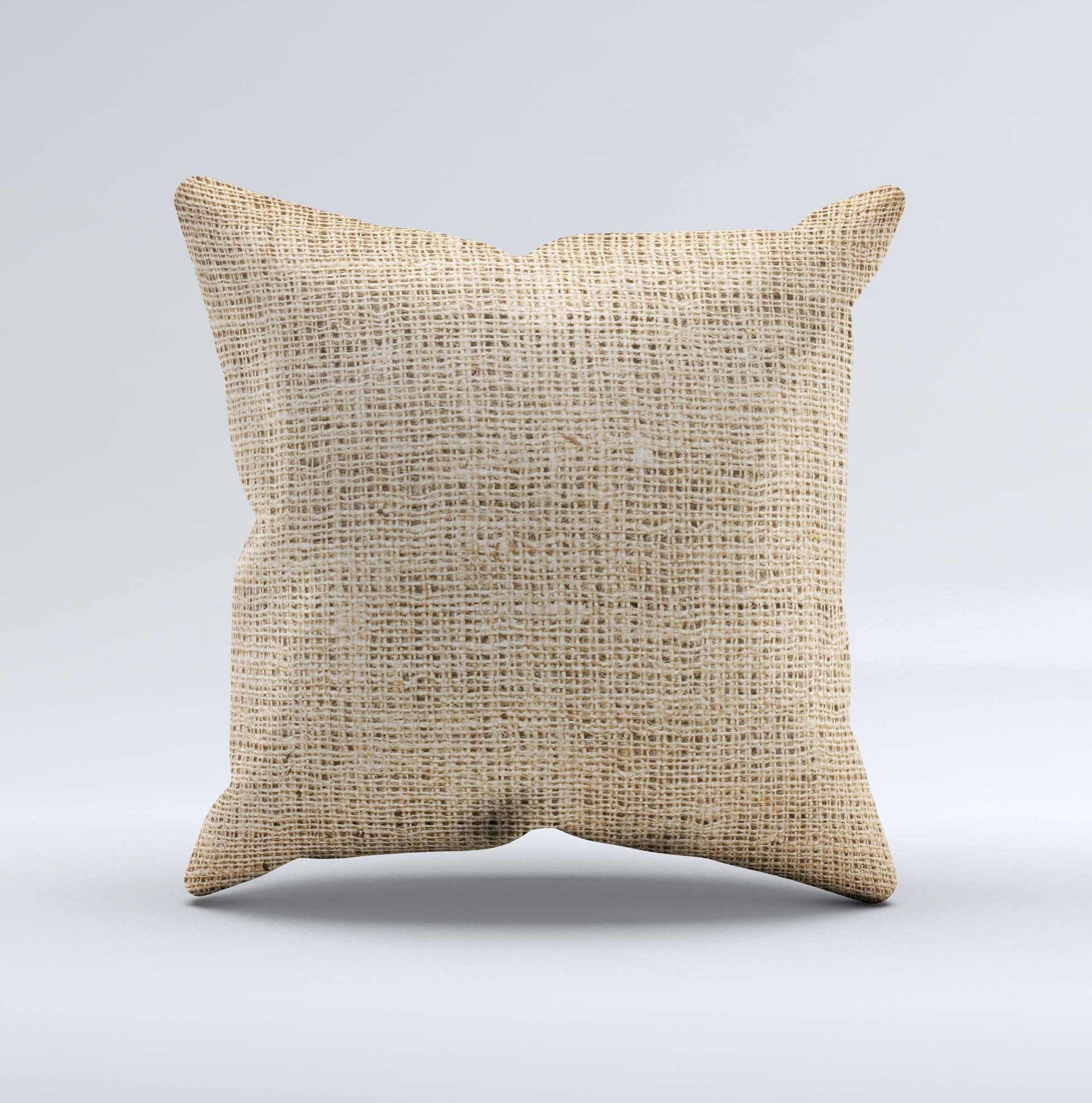 A beautifully handcrafted decorative throw pillow featuring woven fabric over aged wood design, showcasing unique patterns and textures.