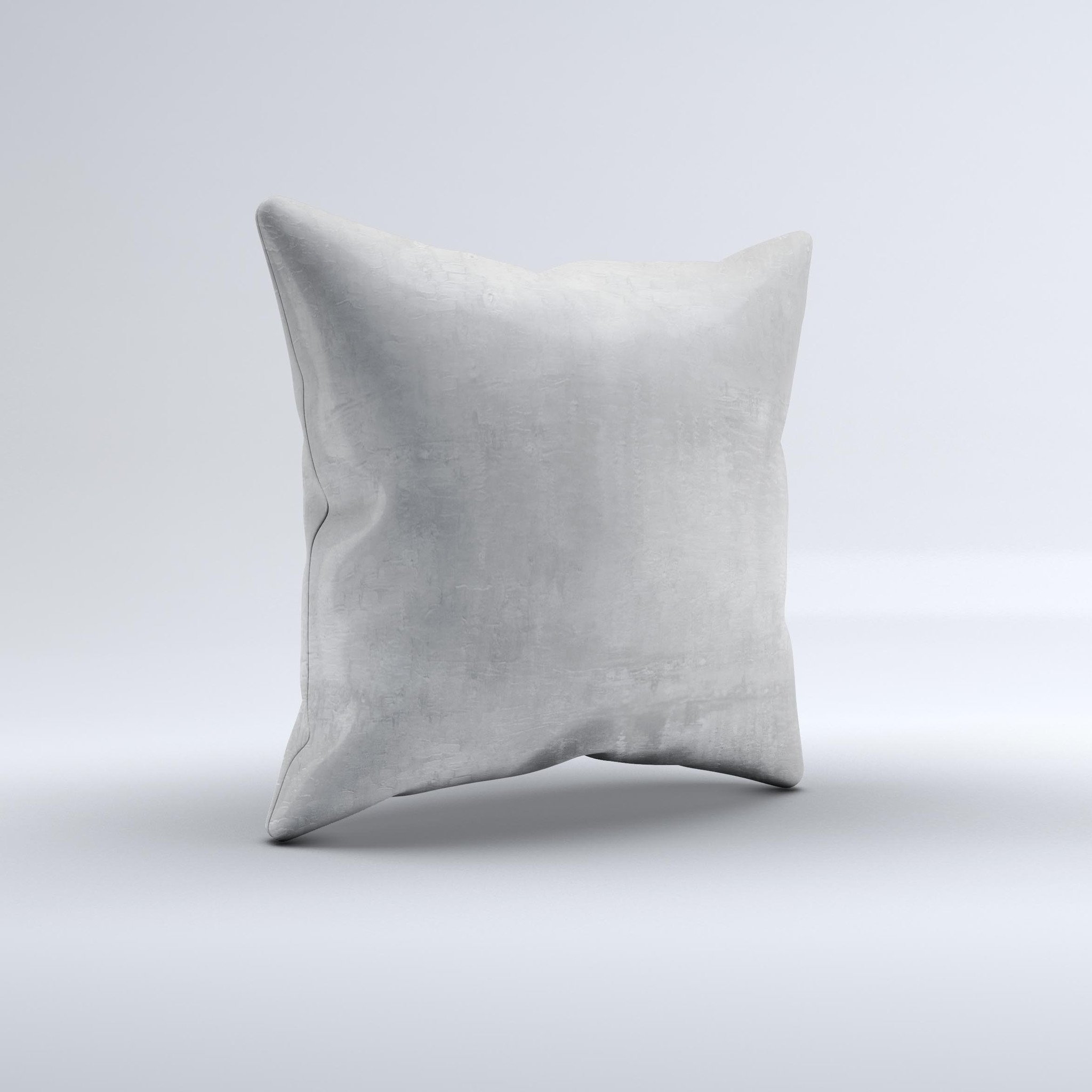 A beautifully handcrafted decorative throw pillow with a wrinkled silver surface, showcasing unique imperfections and high-quality fabric.