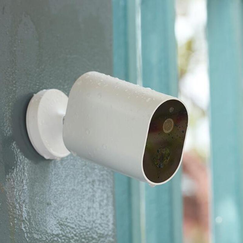 Xiaomi Youpin Xiaobai Smart IP Camera in white color with LED lights, showcasing its sleek design and features.