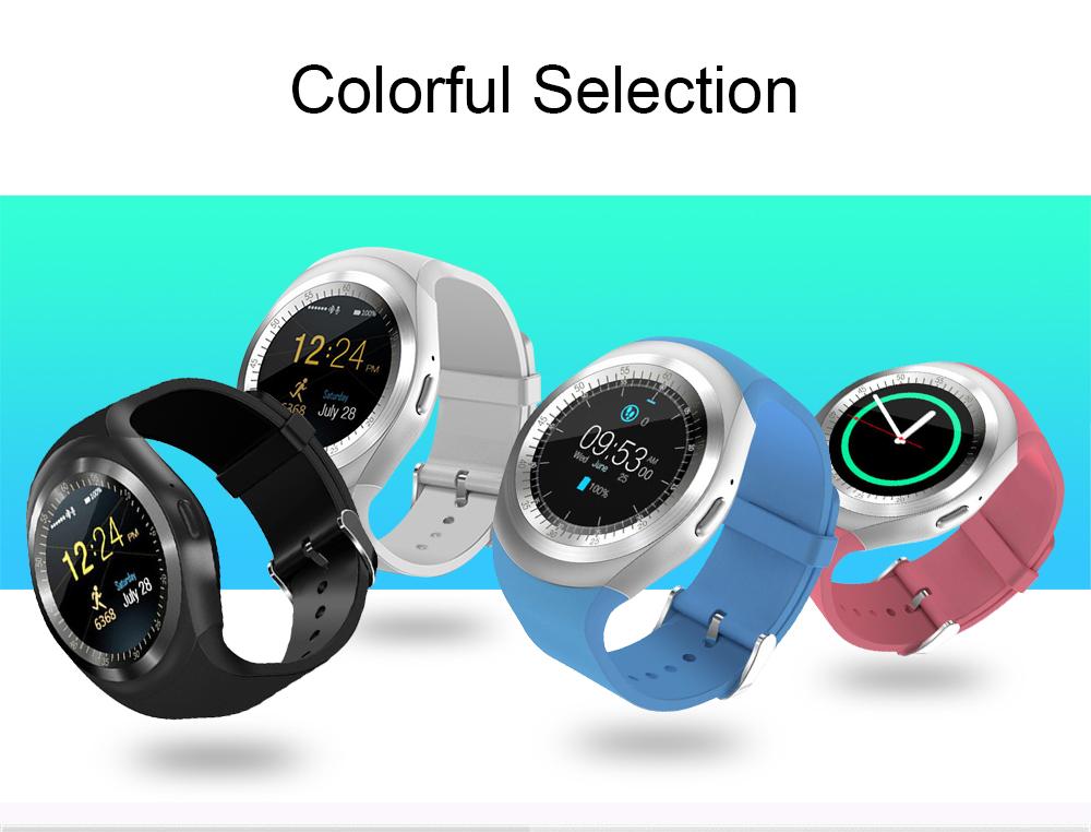 Y1 Smart Watch with high-resolution display and stylish wristband design, showcasing its features and functionality.