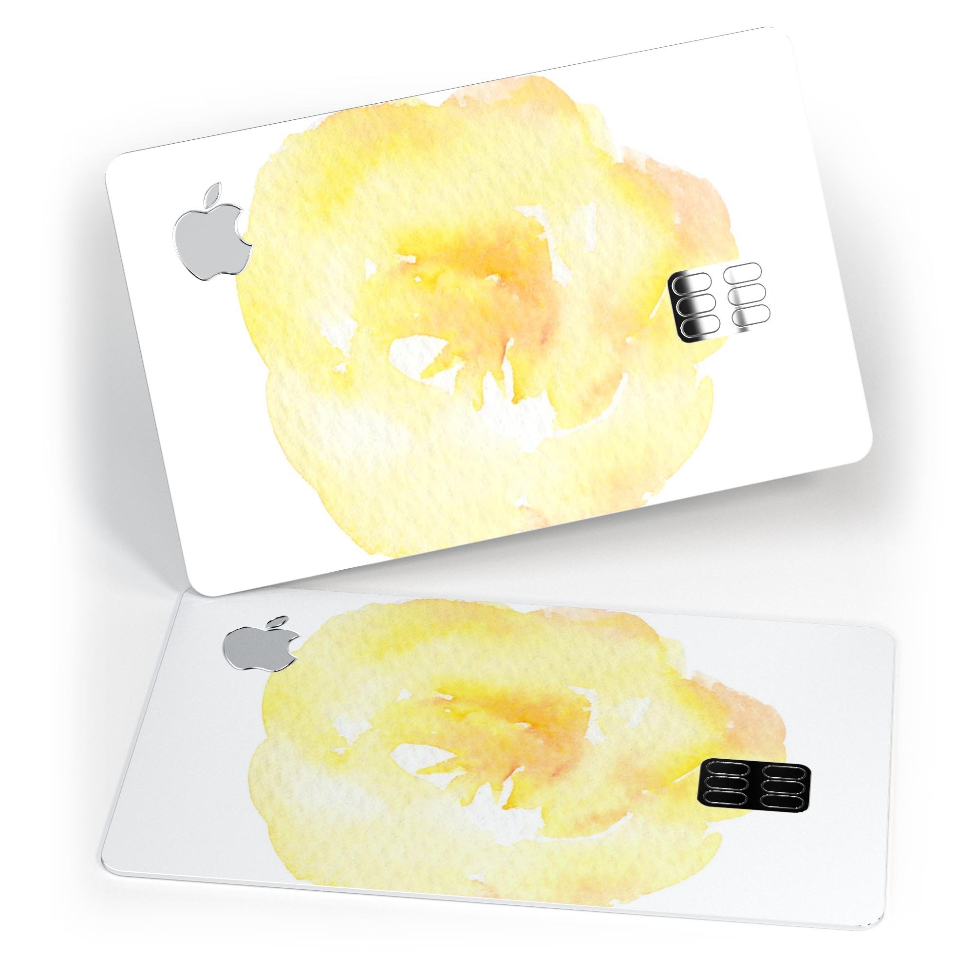Yellow Orange Watercolored Hibiscus decal for Apple Card, showcasing vibrant colors and premium vinyl material.