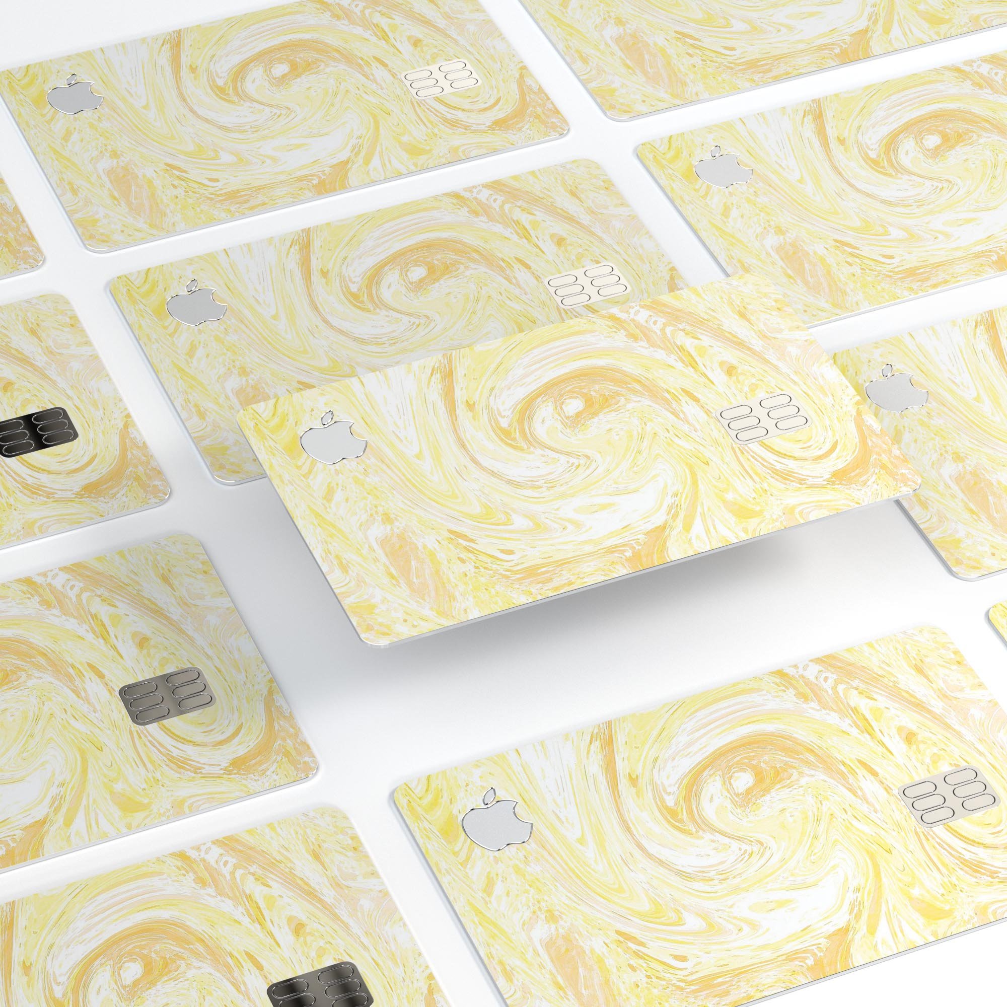 Yellow Slate Marble Surface V21 decal skin for Apple Card, showcasing a premium marble design with a glossy finish.