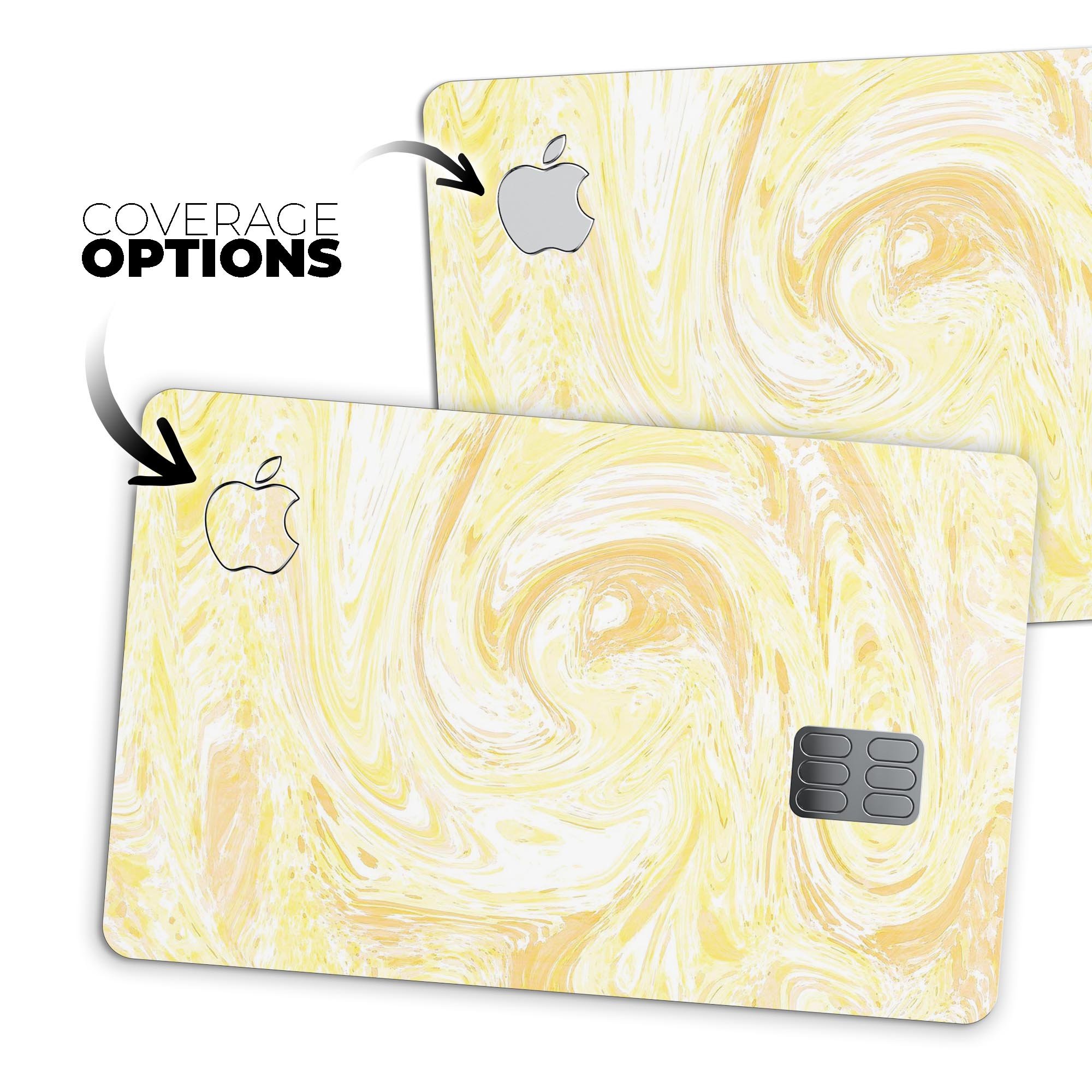 Yellow Slate Marble Surface V21 decal skin for Apple Card, showcasing a premium marble design with a glossy finish.