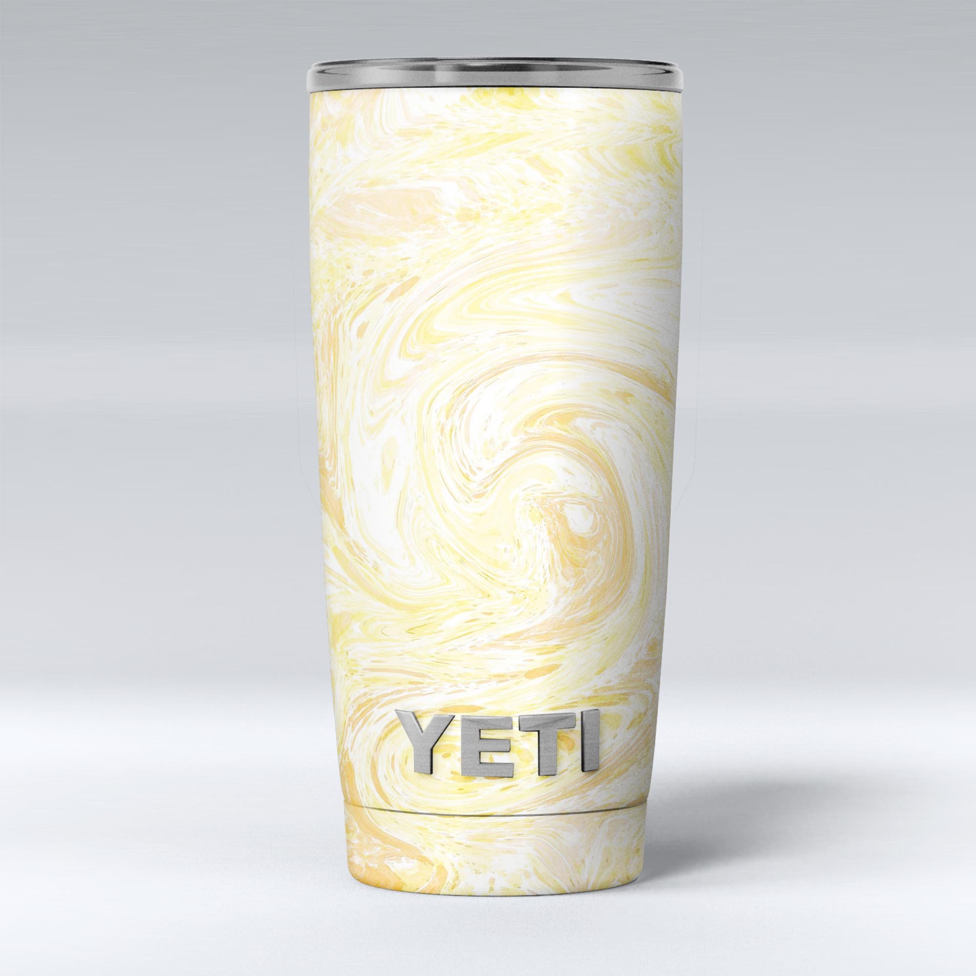 Yellow Slate Marble Surface V21 skin decal vinyl wrap kit for Yeti Coolers, showcasing a stylish marble design.