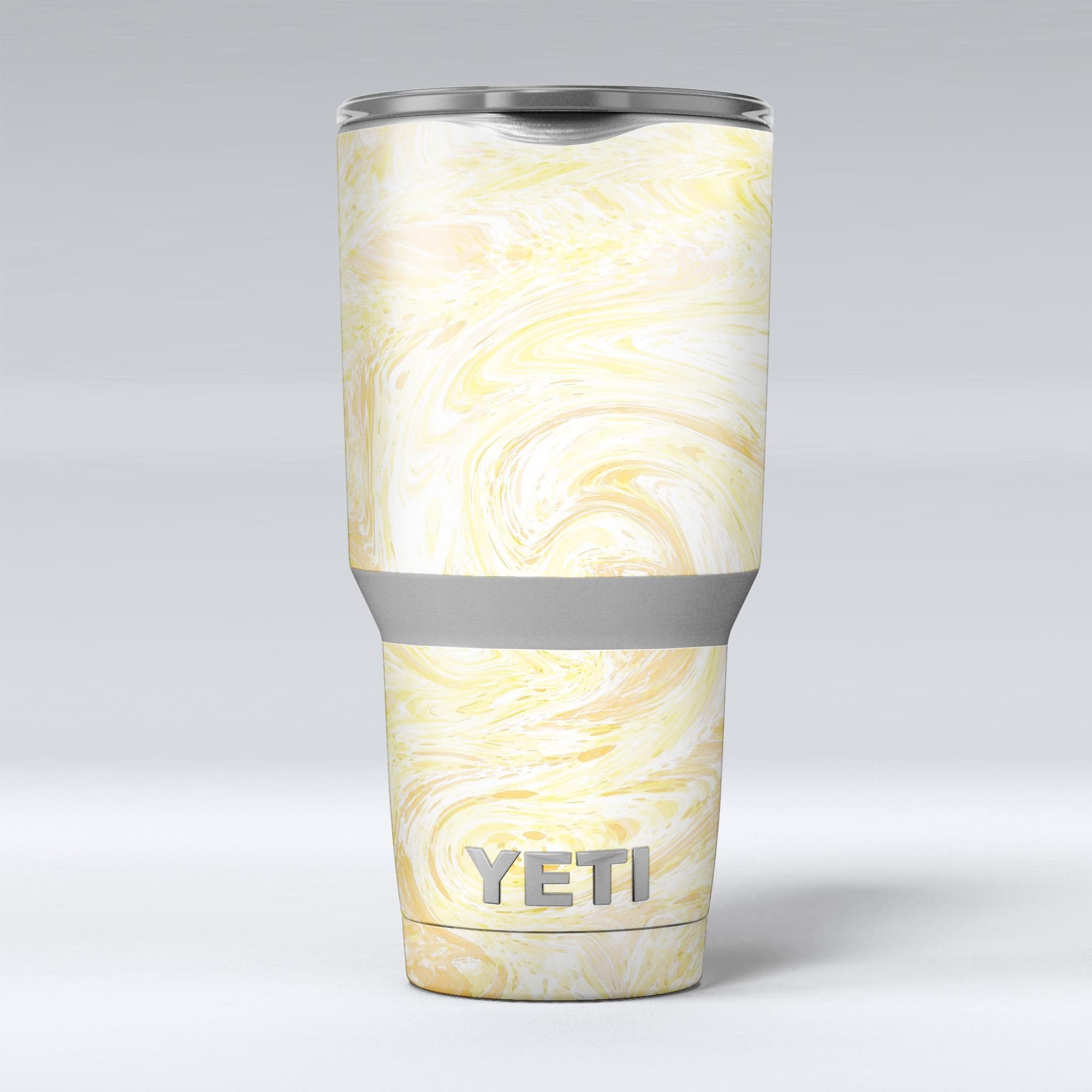Yellow Slate Marble Surface V21 skin decal vinyl wrap kit for Yeti Coolers, showcasing a stylish marble design.