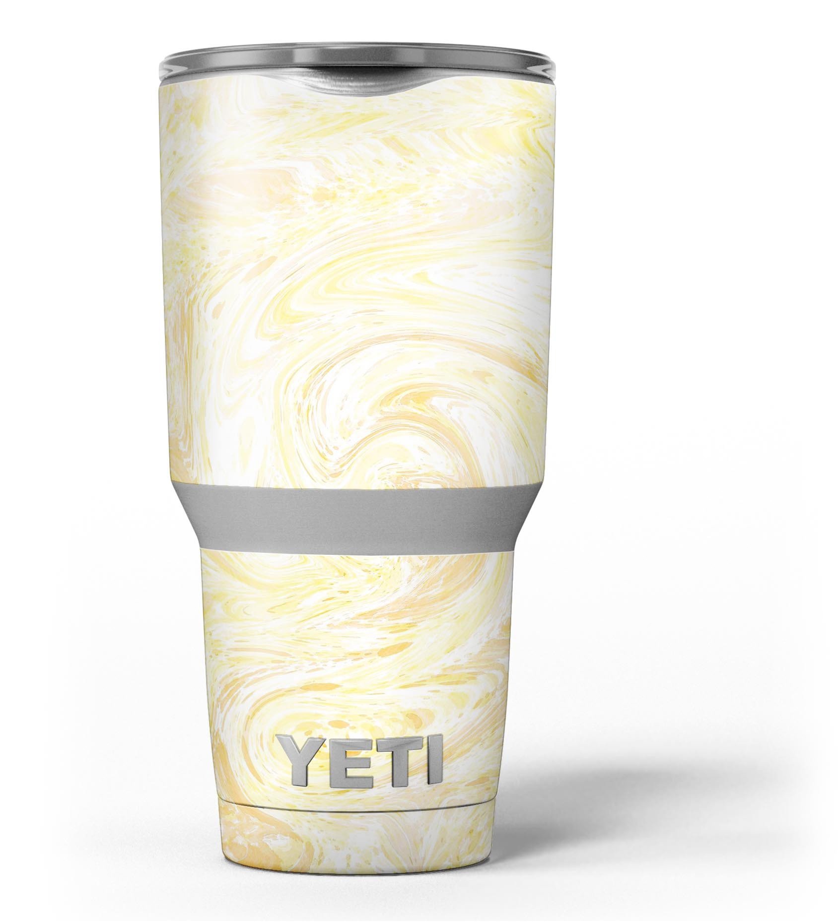 Yellow Slate Marble Surface V21 skin decal vinyl wrap kit for Yeti Coolers, showcasing a stylish marble design.