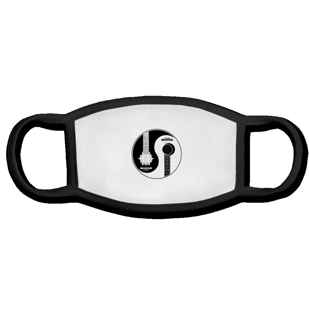 Yin Yang Guitars cotton face mask featuring a unique design, made from breathable fabric for comfort and safety.