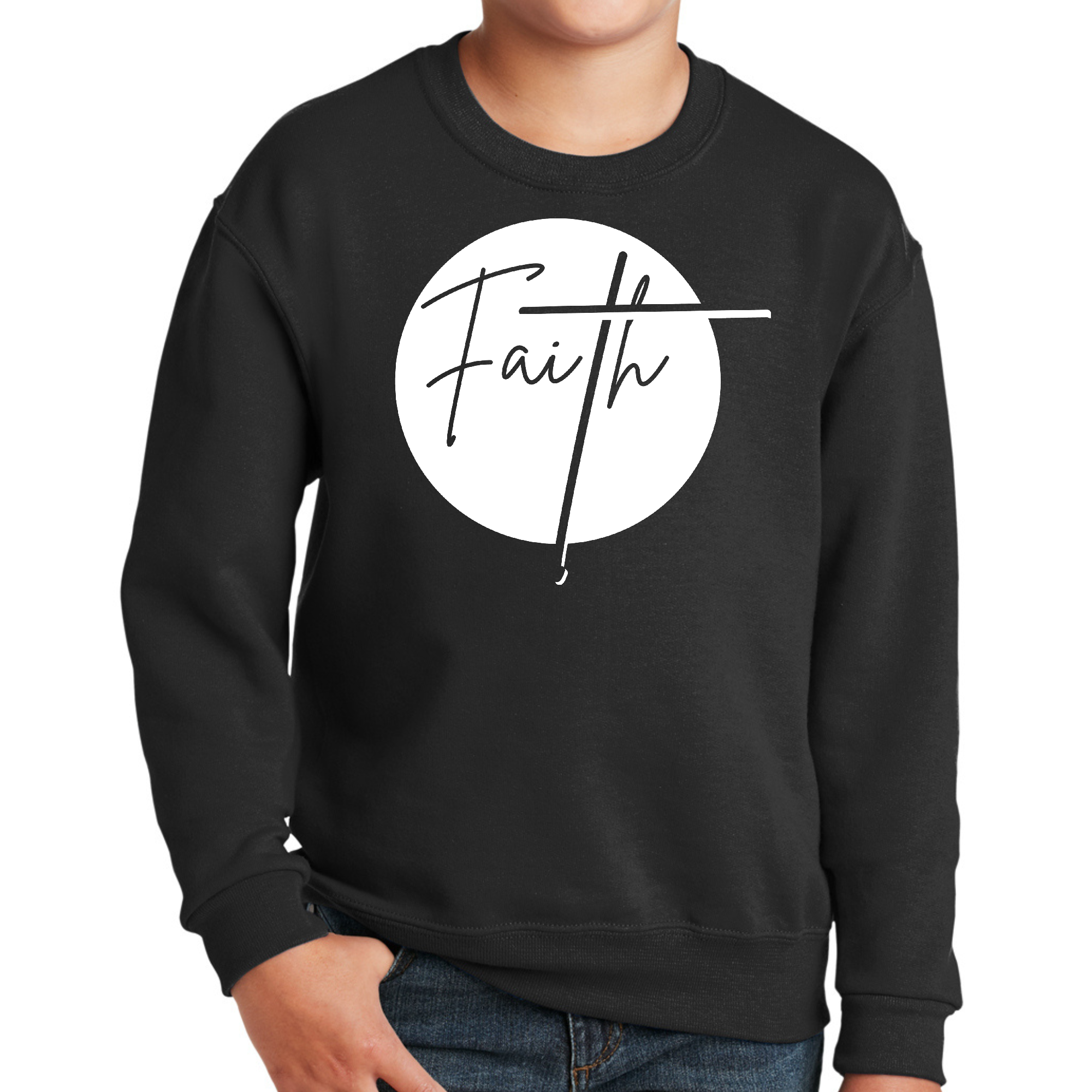 Youth Graphic Sweatshirt Faith featuring a stylish design, durable fabric, and comfortable fit, perfect for everyday wear.