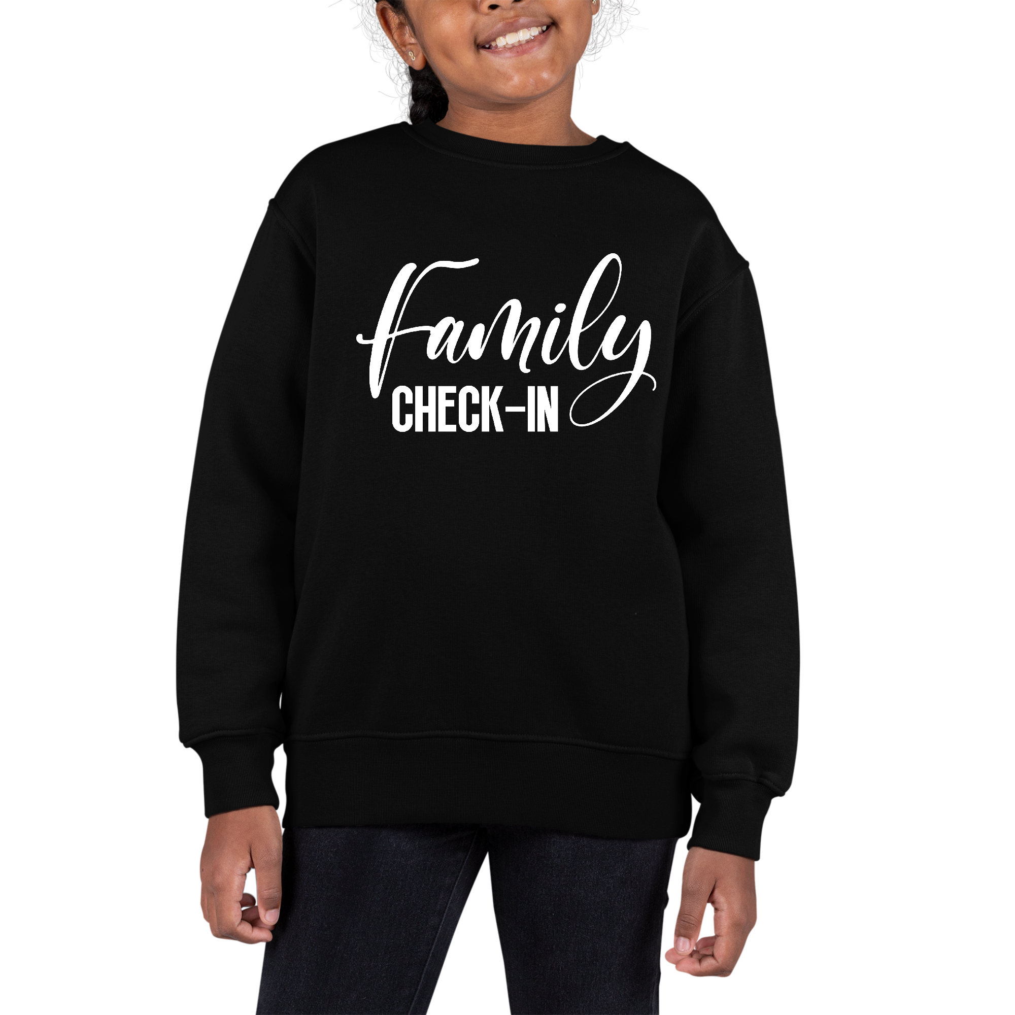 Main Youth Graphic Sweatshirt Family Check-in Illustration image