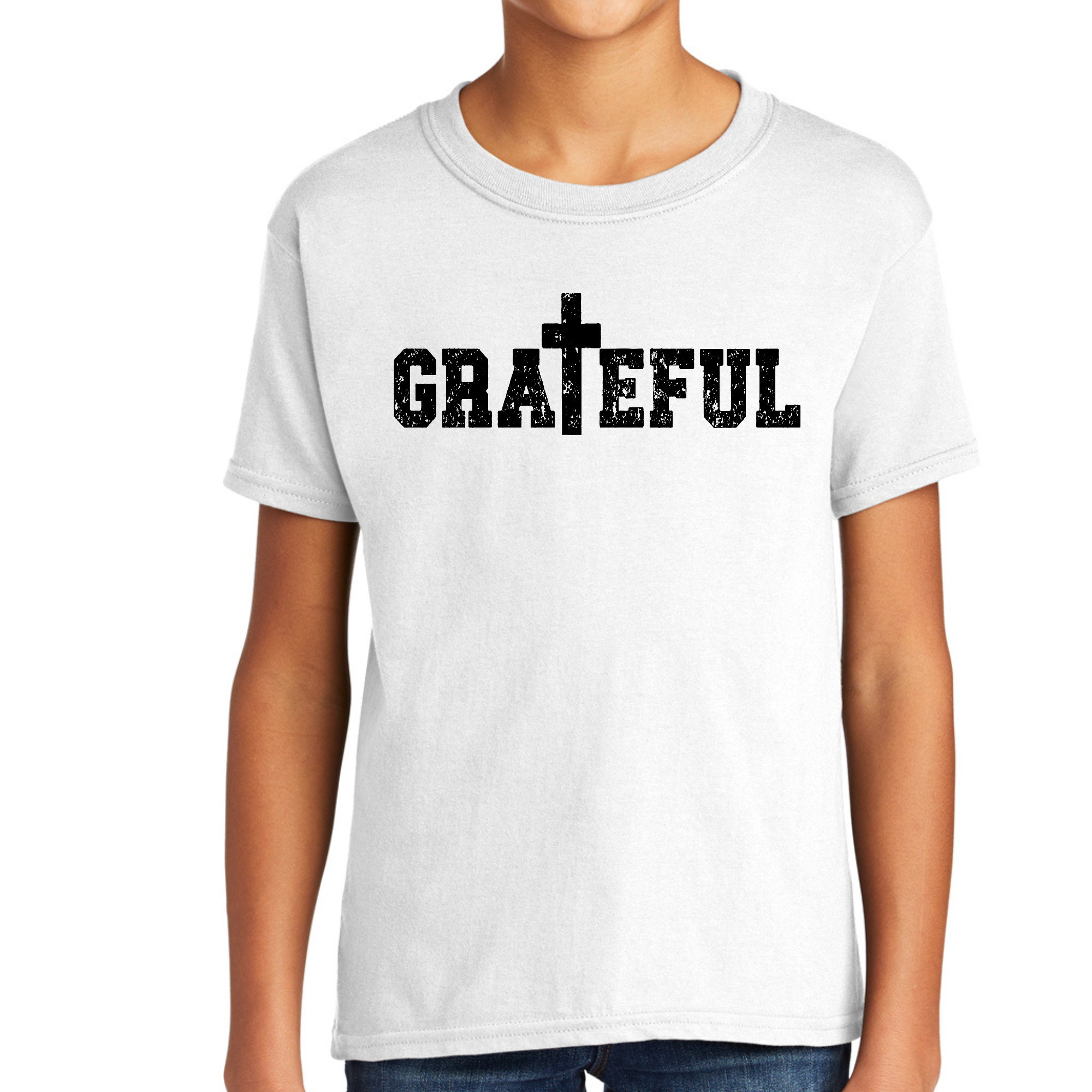 Youth Short Sleeve Graphic T-shirt featuring a Grateful print, made from soft preshrunk cotton with a classic fit.