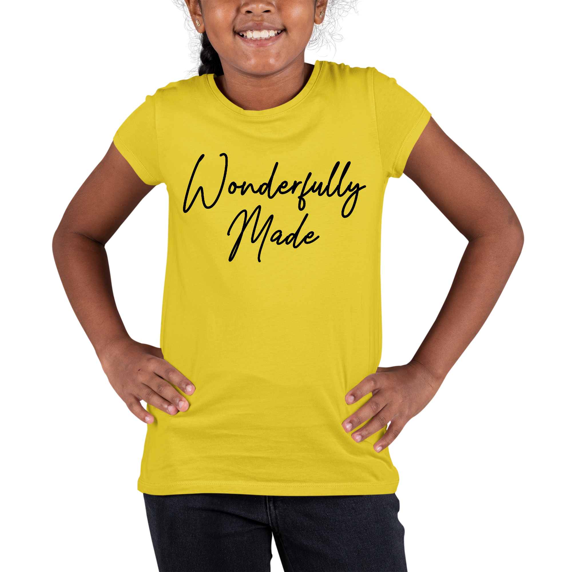 Youth Short Sleeve Graphic T-shirt featuring a stylish black illustration, made from soft preshrunk cotton for comfort and durability.