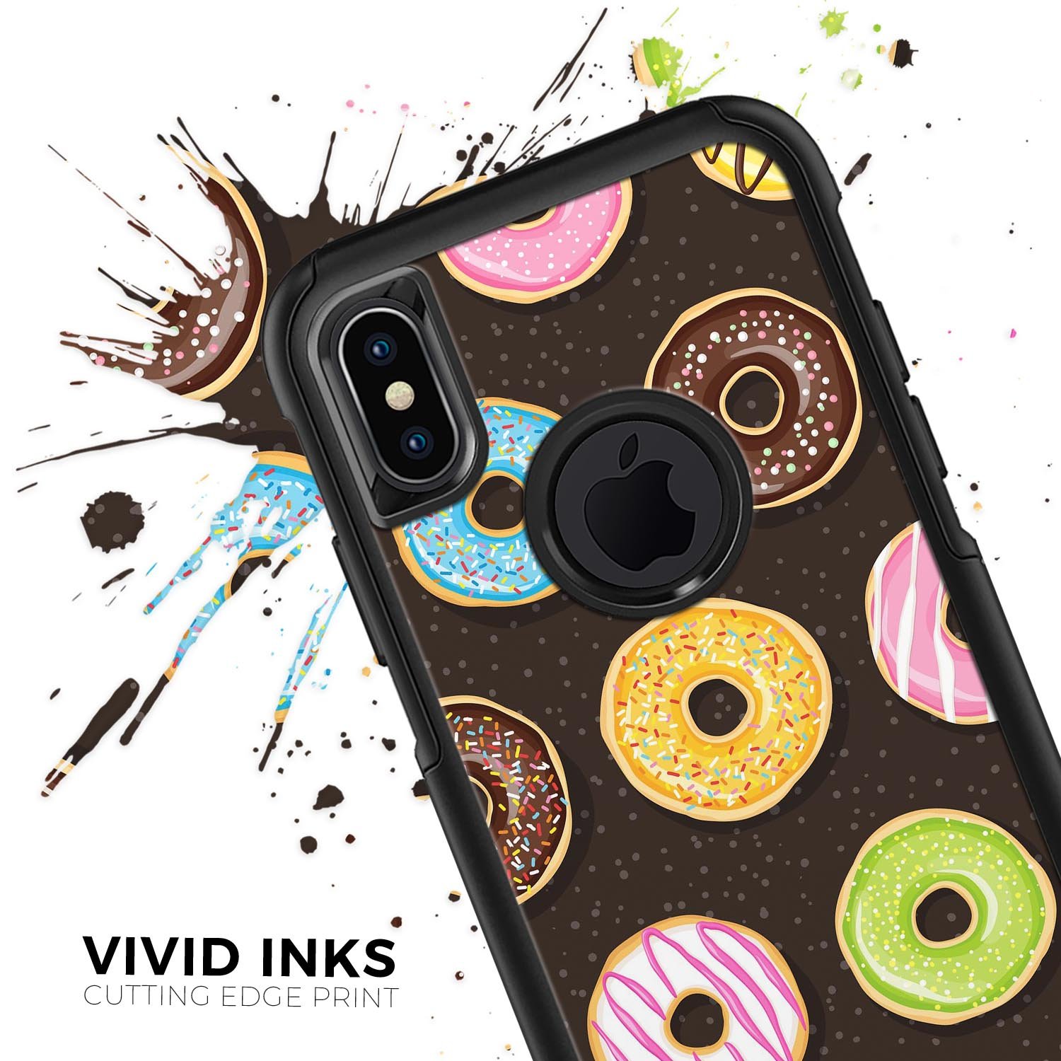 Phone case with donut pattern