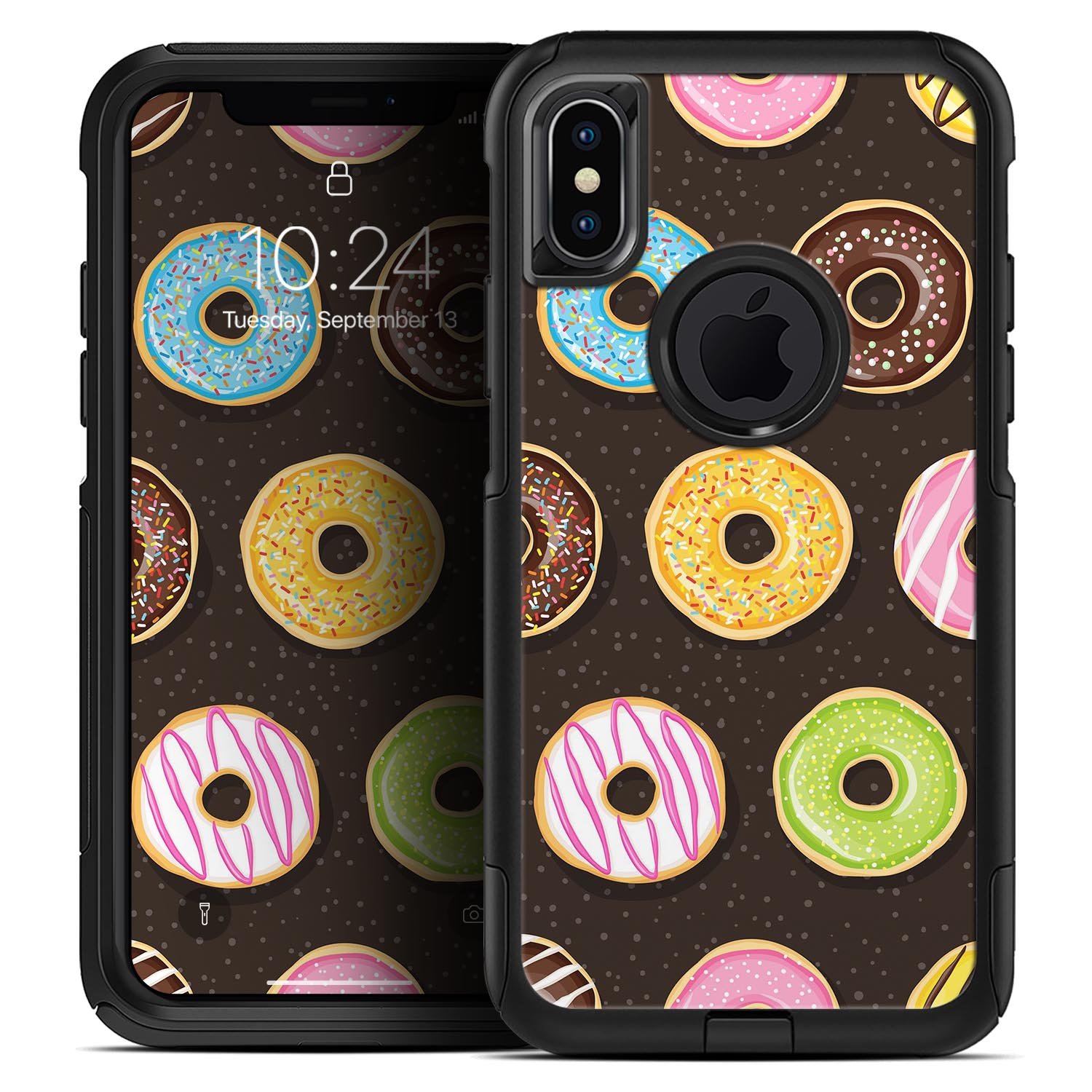 iPhone case with colorful donut design