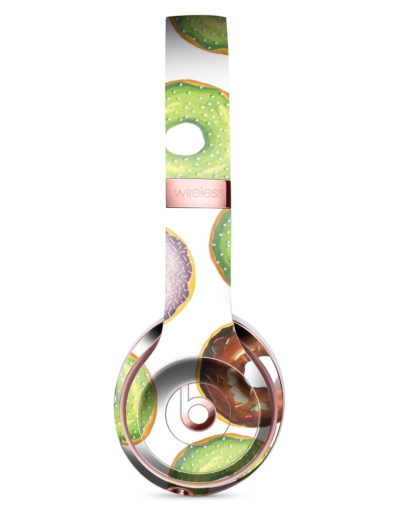 Yummy Donuts Galore Skin Kit for Beats by Dre Solo 3, featuring vibrant donut graphics and a protective vinyl layer.