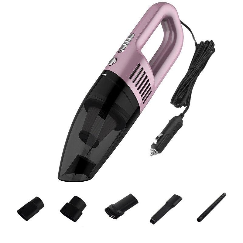 120W 12V car vacuum cleaner with multiple connectors and accessories for effective cleaning.
