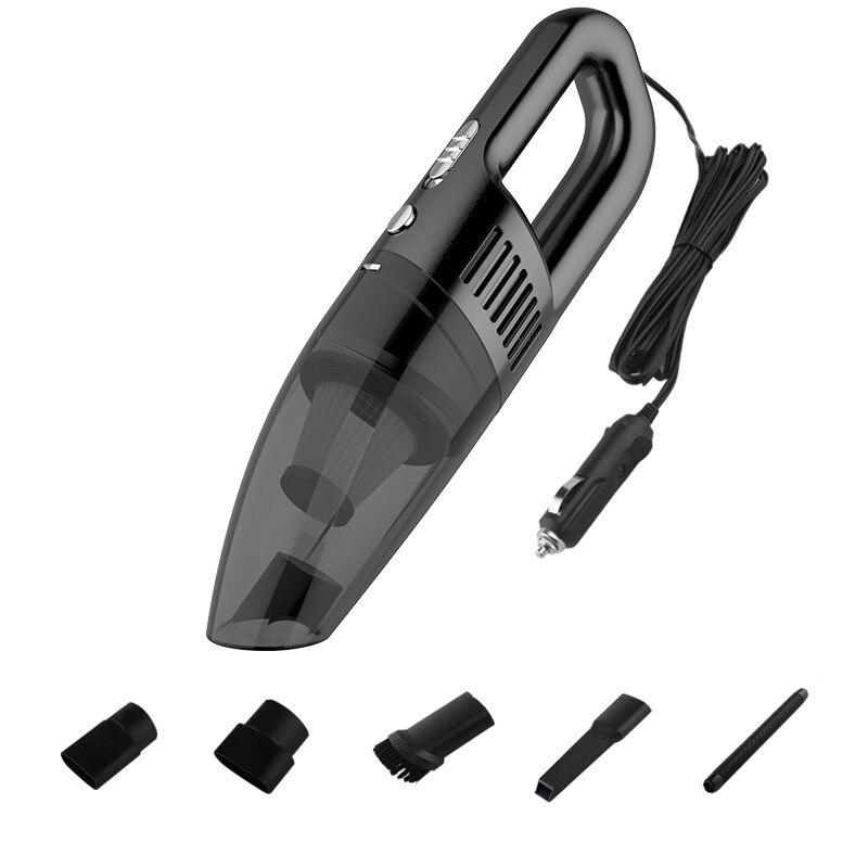 120W 12V car vacuum cleaner with multiple connectors and accessories for effective cleaning.