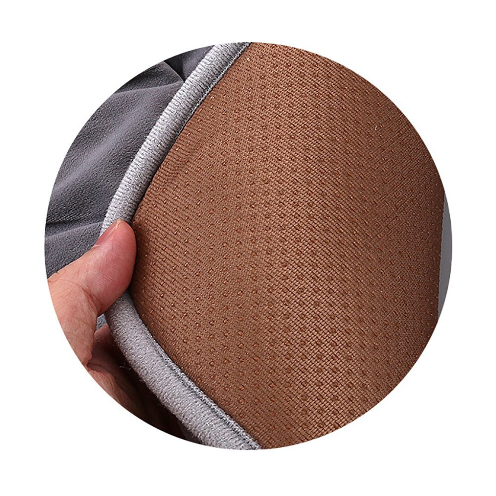 Adjustable Temperature Electric Heating Pad Cushion in gray, designed for chairs, cars, and pets, featuring USB power and non-slip fabric.