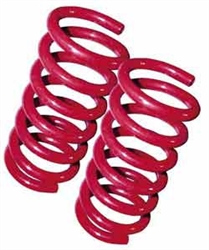 Red car suspension coil springs.
