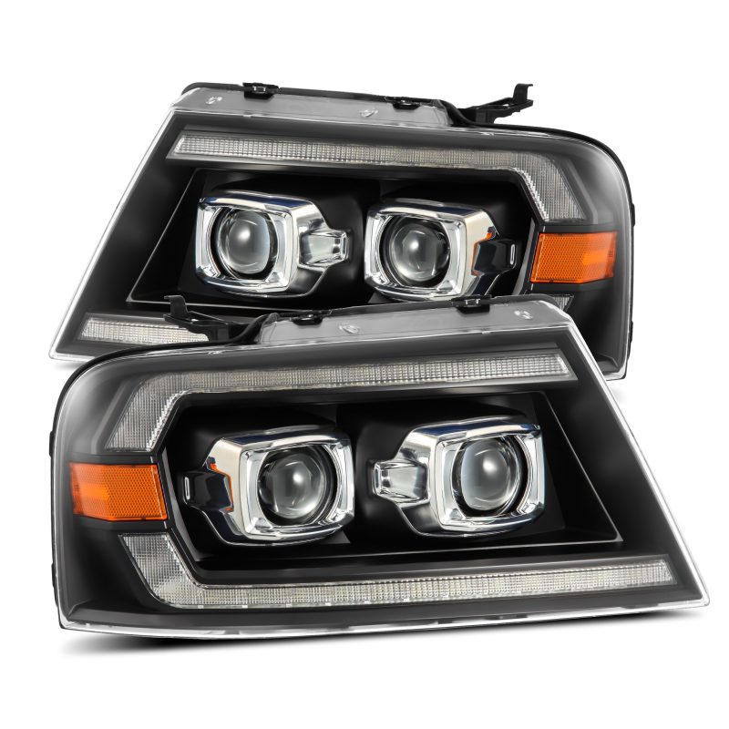 AlphaRex LUXX-Series LED Projector Headlights for 2004-2008 Ford F-150, showcasing modern design and advanced lighting technology.