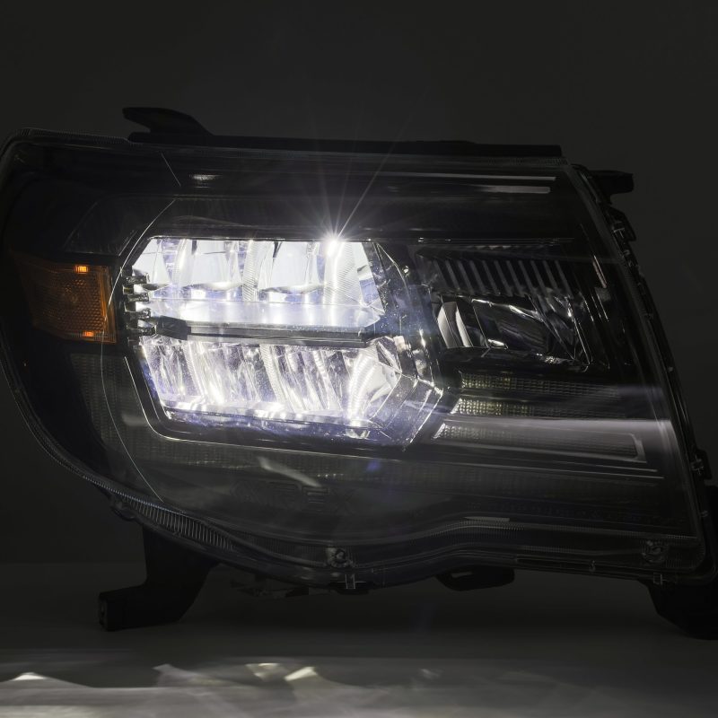 AlphaRex LUXX Crystal Headlights for 2005-2011 Toyota Tacoma featuring a sleek plank style design for enhanced visibility and modern aesthetics.