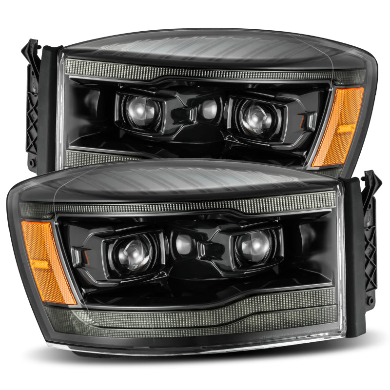AlphaRex PRO-Series Projector Headlights for 2006-2008 Dodge Ram 1500HD, featuring a sleek plank style design.