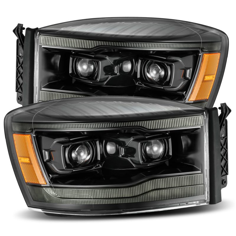 AlphaRex PRO-Series Projector Headlights for 2006-2008 Dodge Ram 1500HD, featuring a sleek plank style design.
