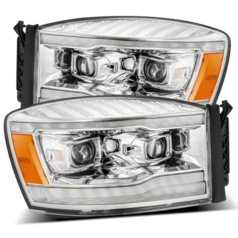 AlphaRex PRO-Series Projector Headlights for 06-08 Dodge Ram 1500HD, showcasing sleek design and advanced projector technology.