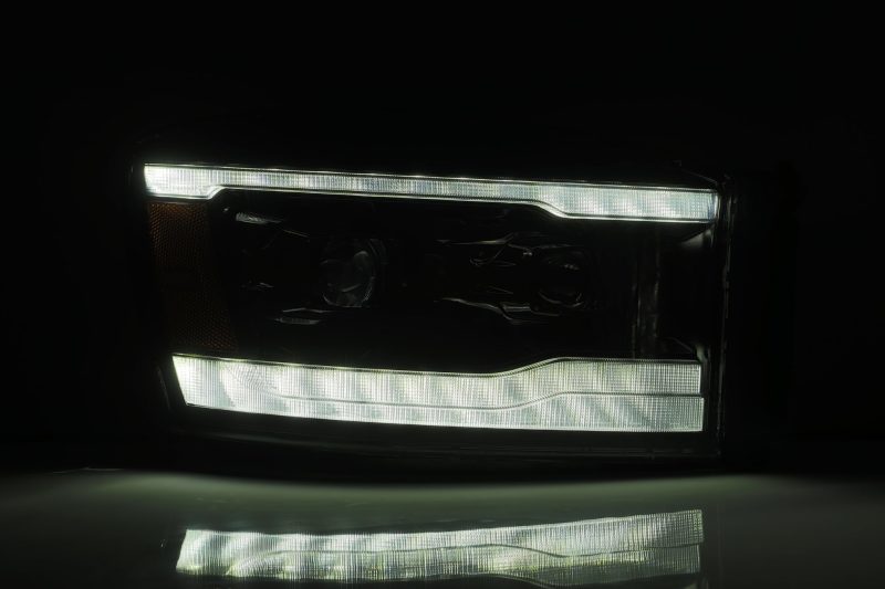 AlphaRex PRO-Series Projector Headlights for 06-08 Dodge Ram 1500HD, showcasing sleek design and advanced projector technology.