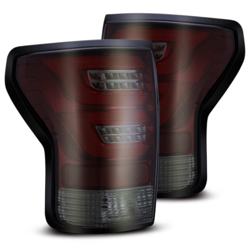 AlphaRex PRO-Series LED Tail Lights for 2007-2013 Toyota Tundra with red smoke lens, showcasing modern design and enhanced visibility.