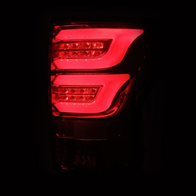 AlphaRex PRO-Series LED Tail Lights for 2007-2013 Toyota Tundra with red smoke lens, showcasing modern design and enhanced visibility.
