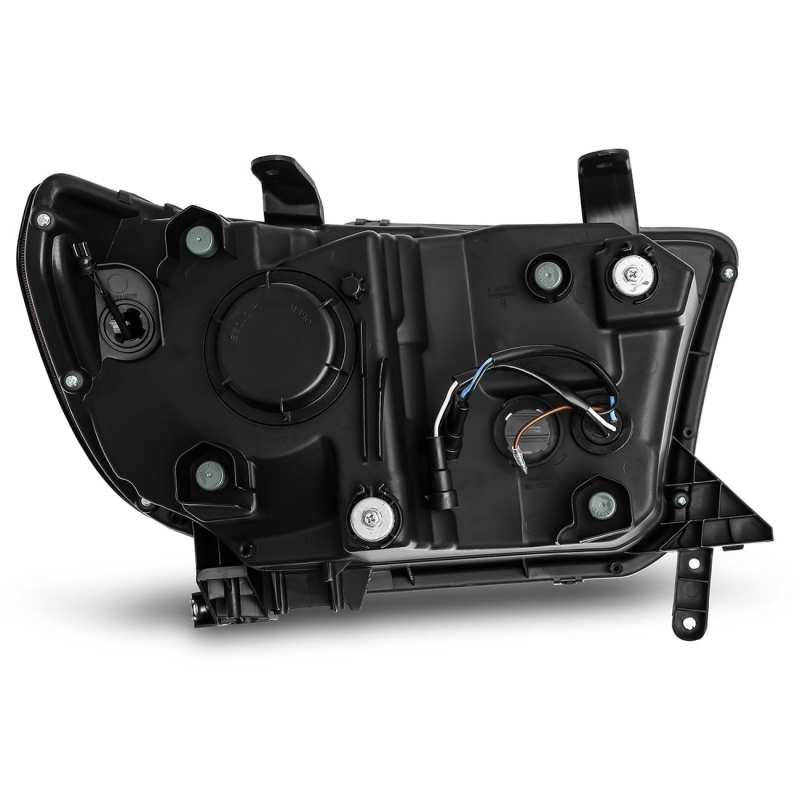 AlphaRex PRO-Series Projector Headlights for 2007-2013 Toyota Tundra, featuring sleek plank style design and advanced projector lens technology.
