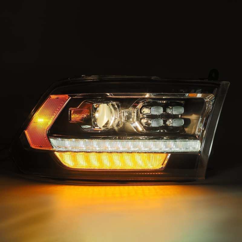 AlphaRex LUXX LED Projector Headlights for Dodge Ram 2500, featuring a sleek plank design and advanced LED technology.